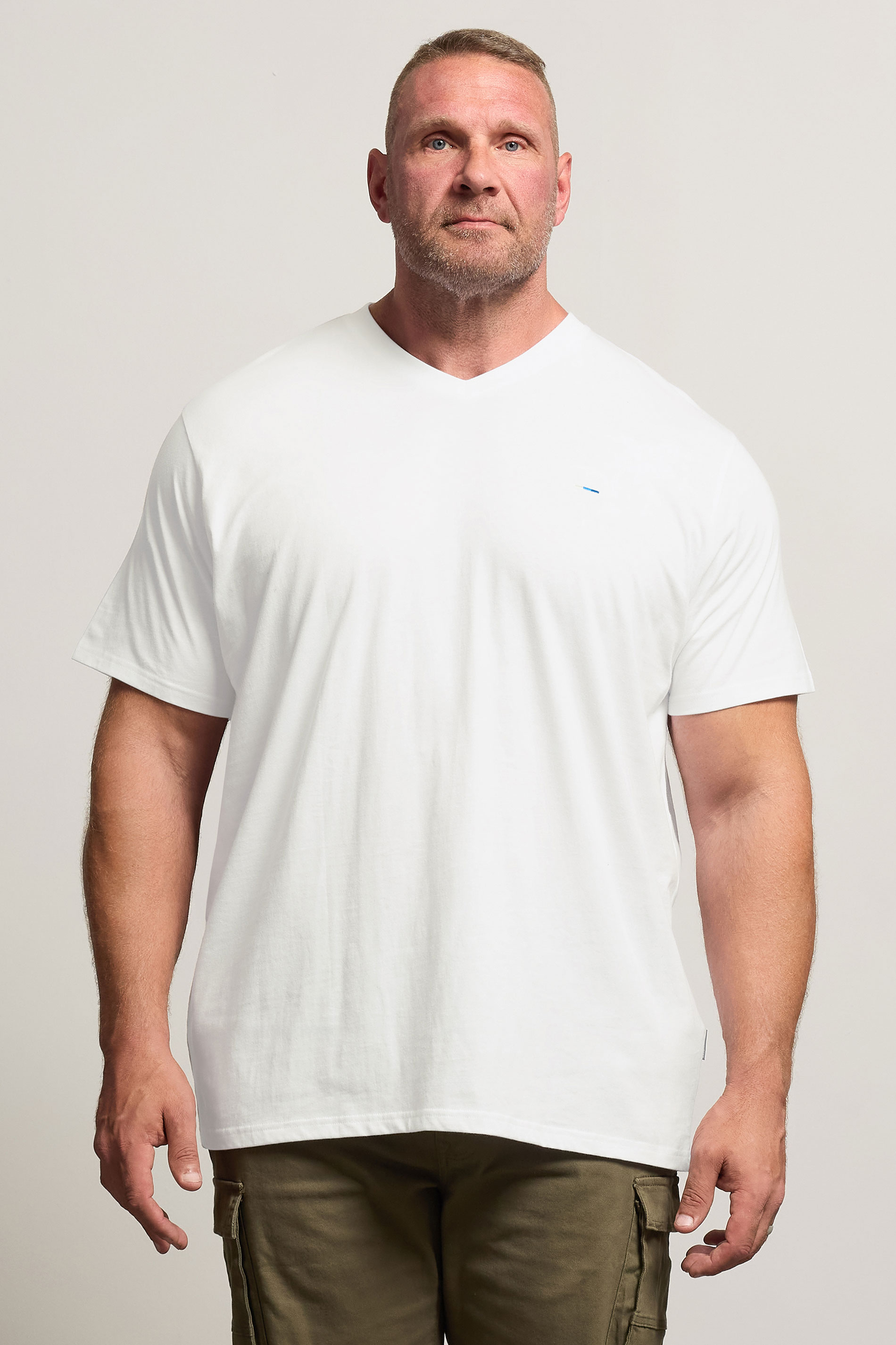 BadRhino Big & Tall White V-Neck T-Shirt | BadRhino  3