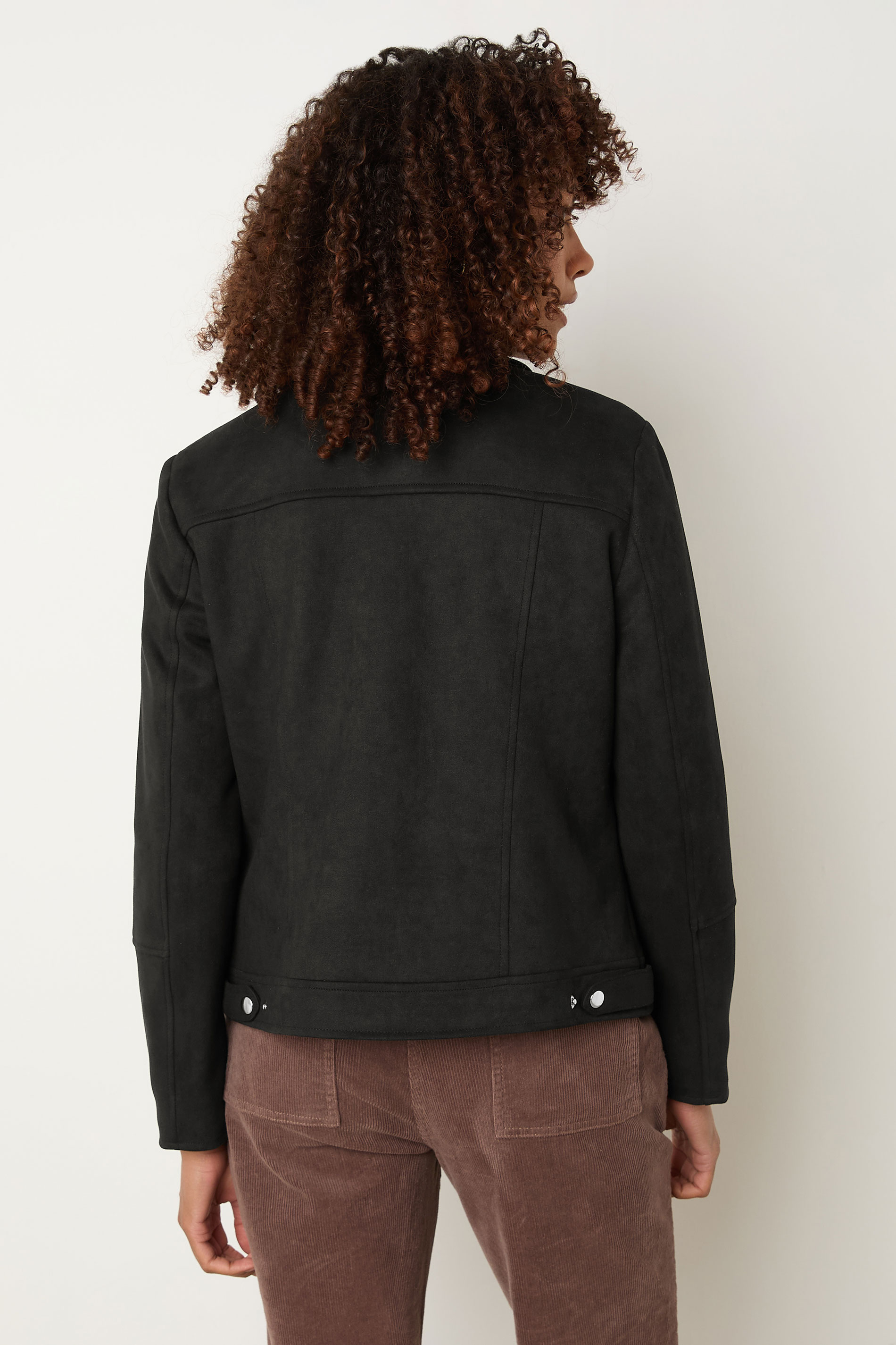 M&Co Black Faux Suede Biker Jacket | BadRhino 2