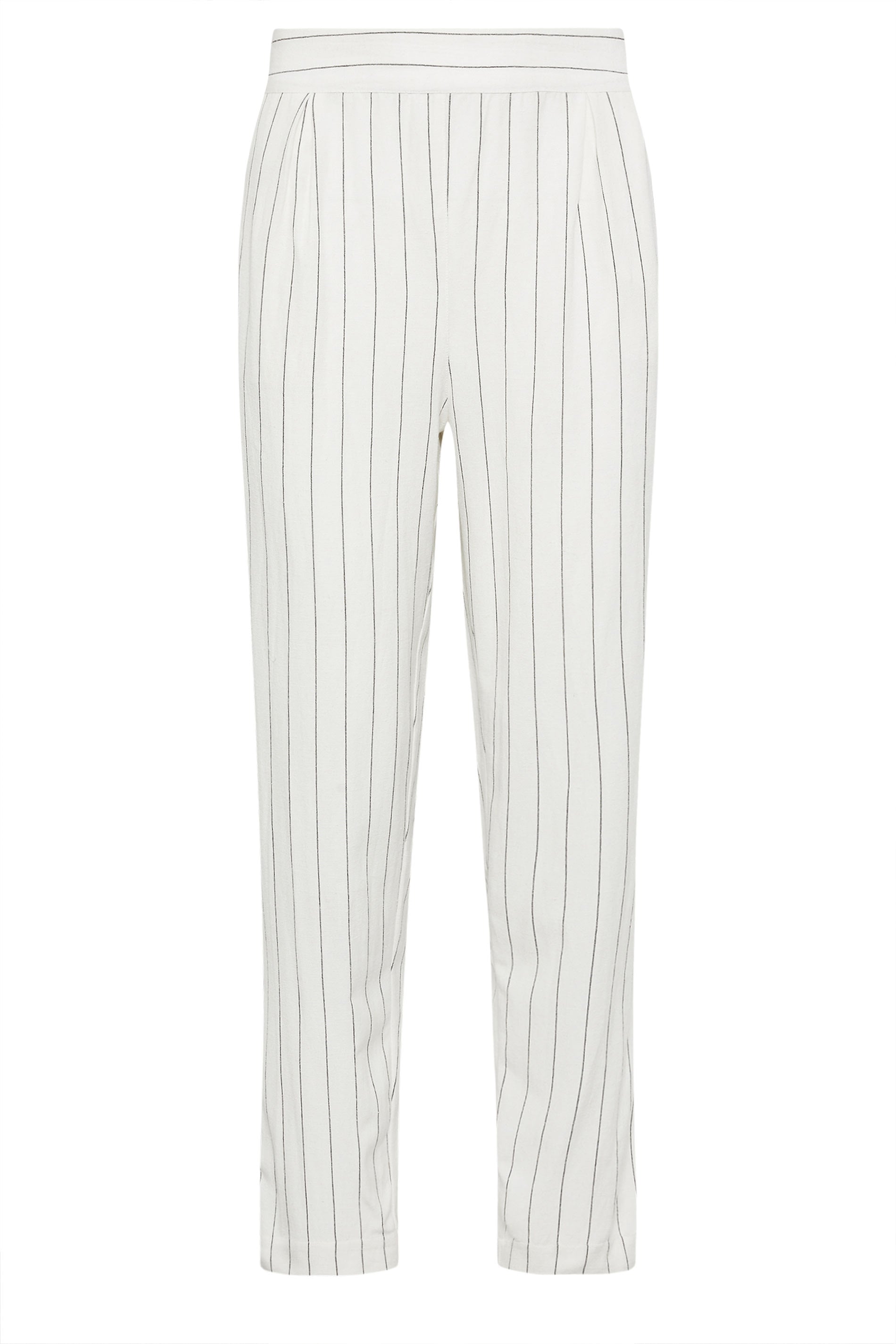 M&Co Ivory White Stripe Print Linen Trousers | M&Co 5