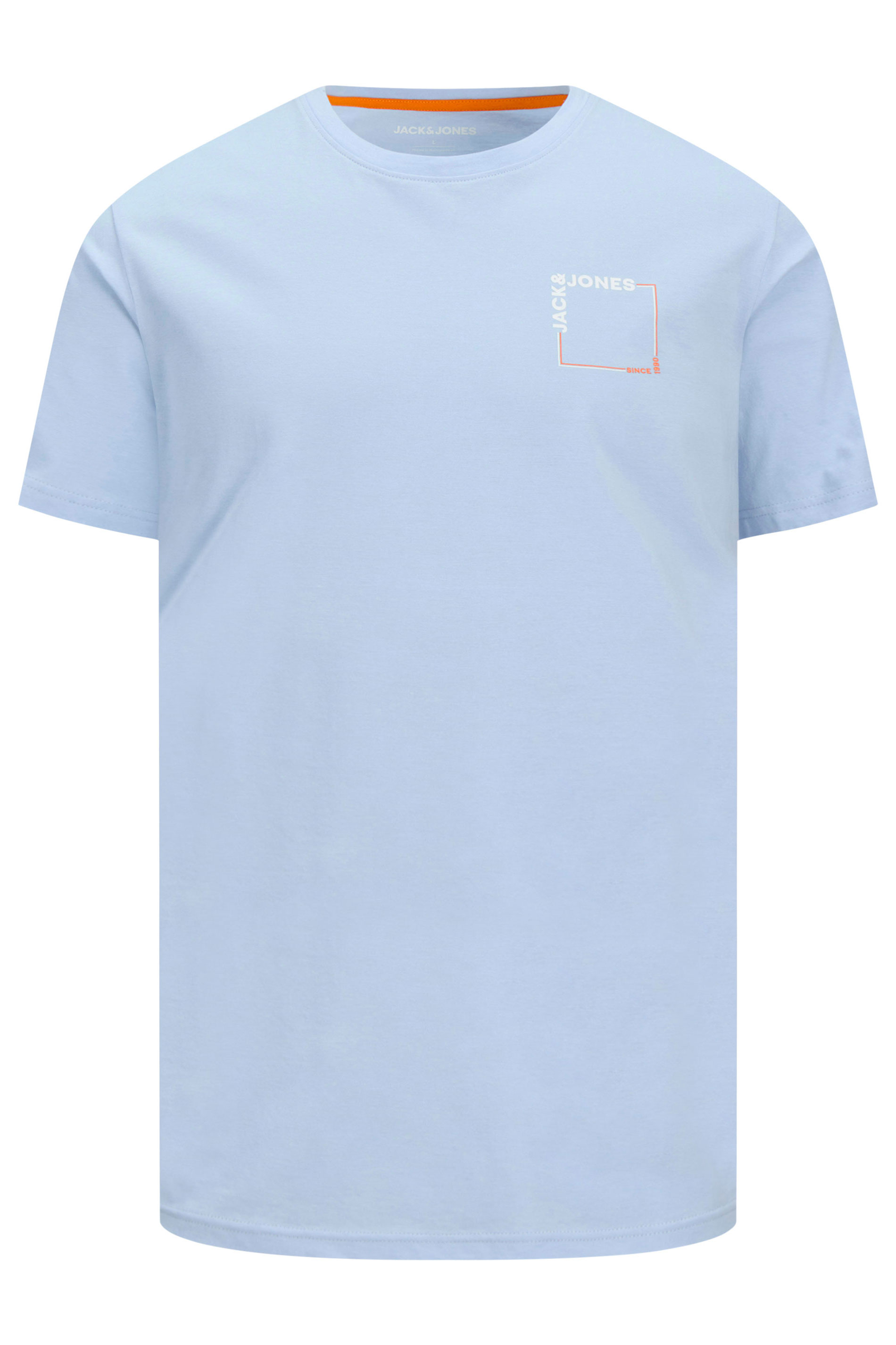 JACK & JONES Big & Tall Light Blue Verner' T-Shirt | BadRhino 1