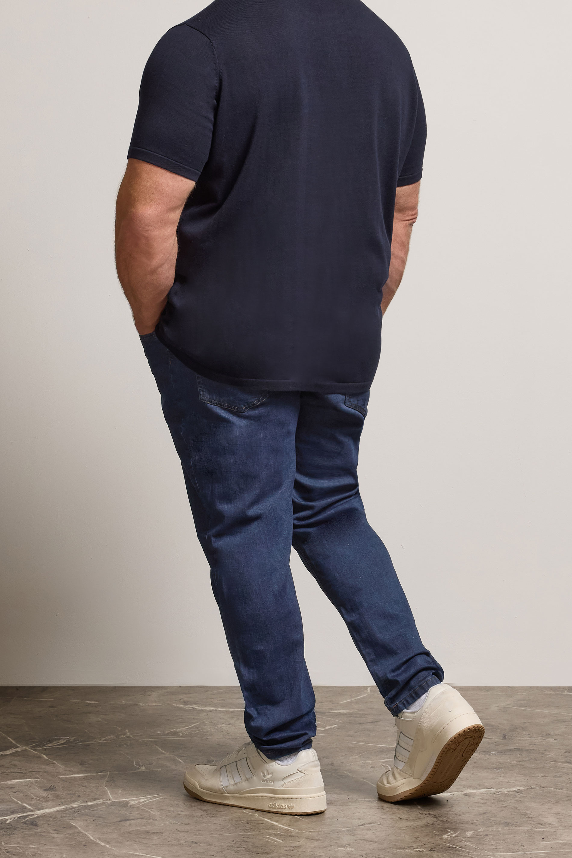 BadRhino Big & Tall Indigo Blue Tapered Fit Stretch Jeans | BadRhino 4