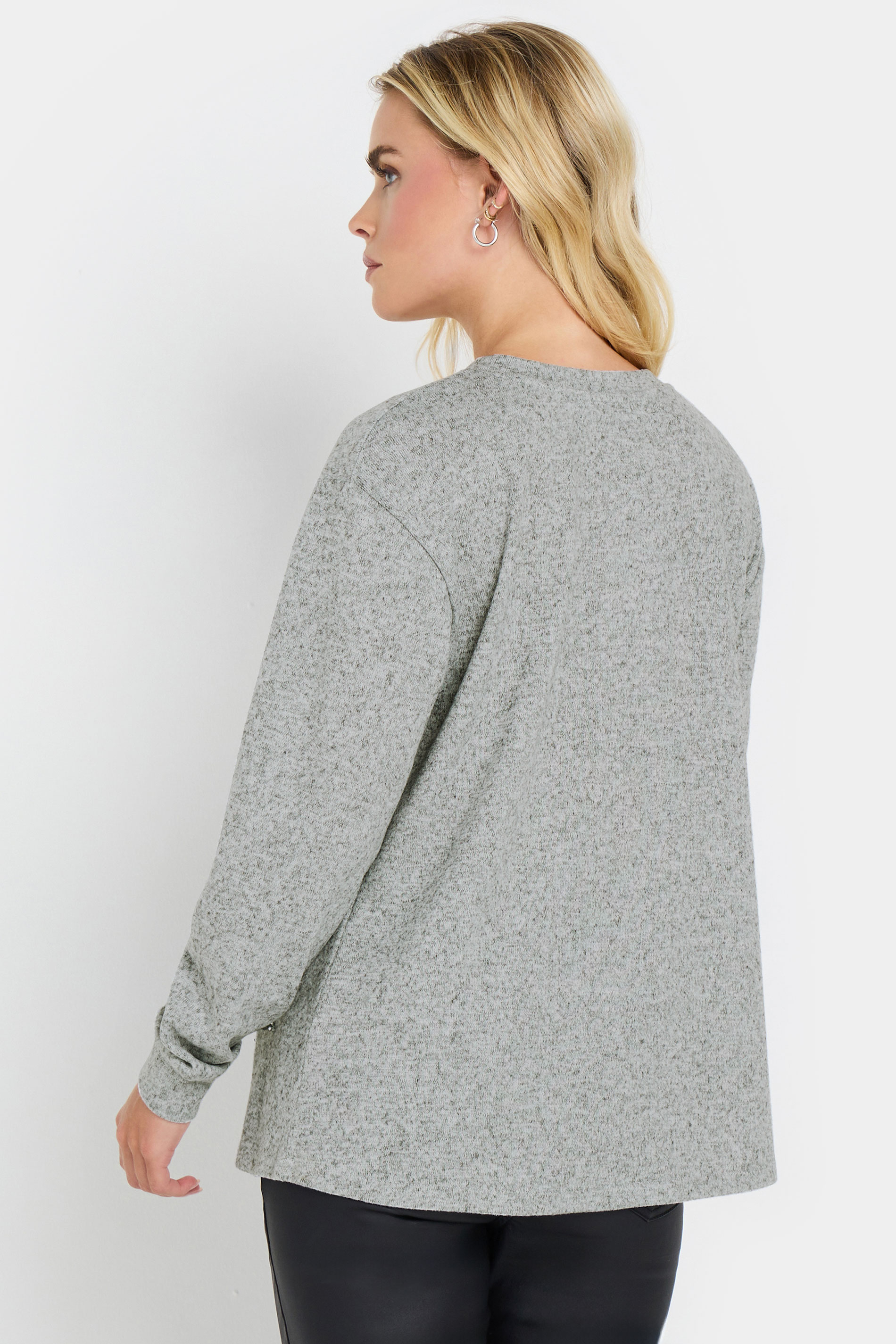 M&Co Petite Grey Sequin Star Embellished Jumper | M&Co 4