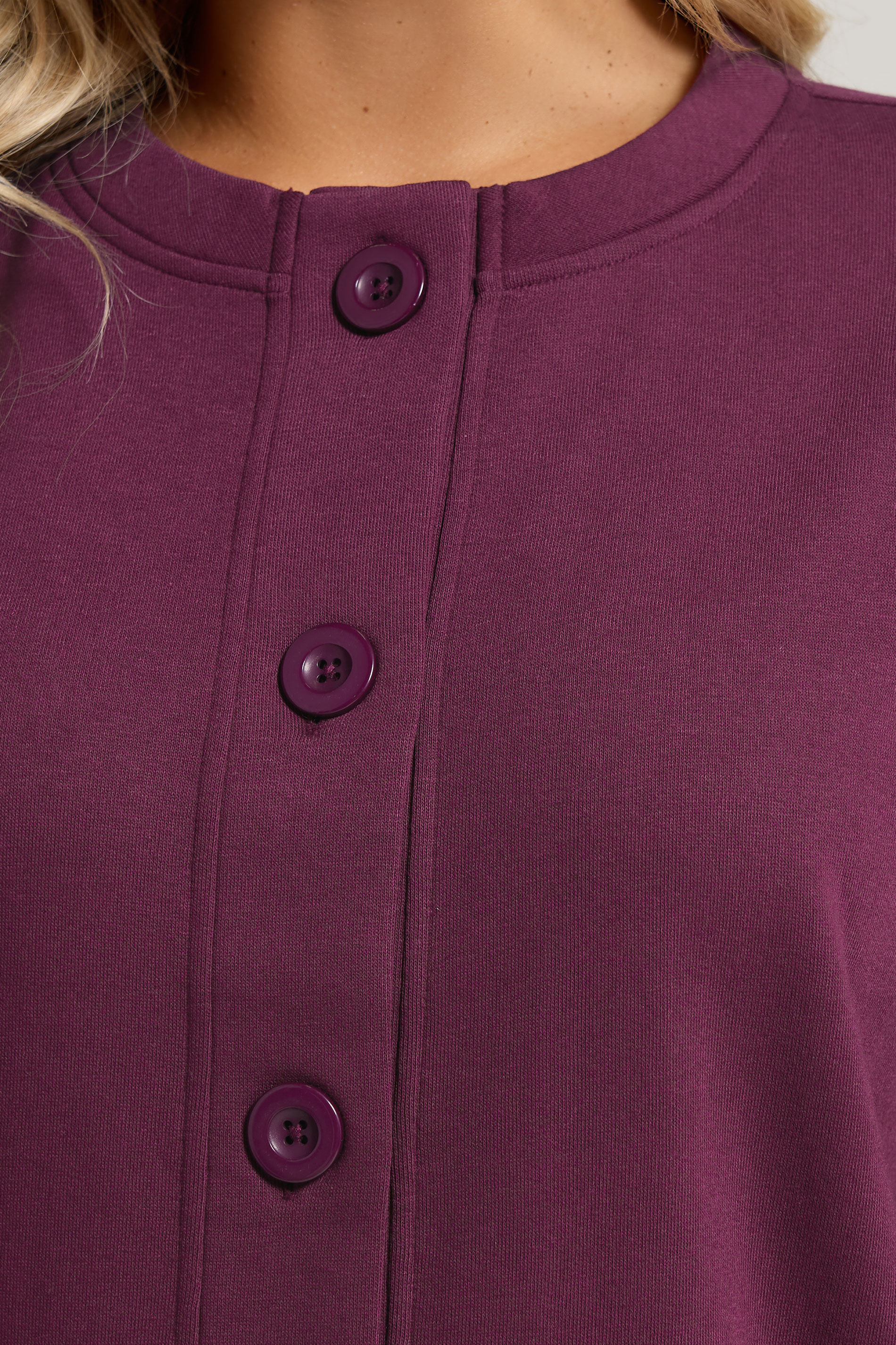 YOURS Plus Size Burgundy Red Button Cardigan | Yours Clothing 4