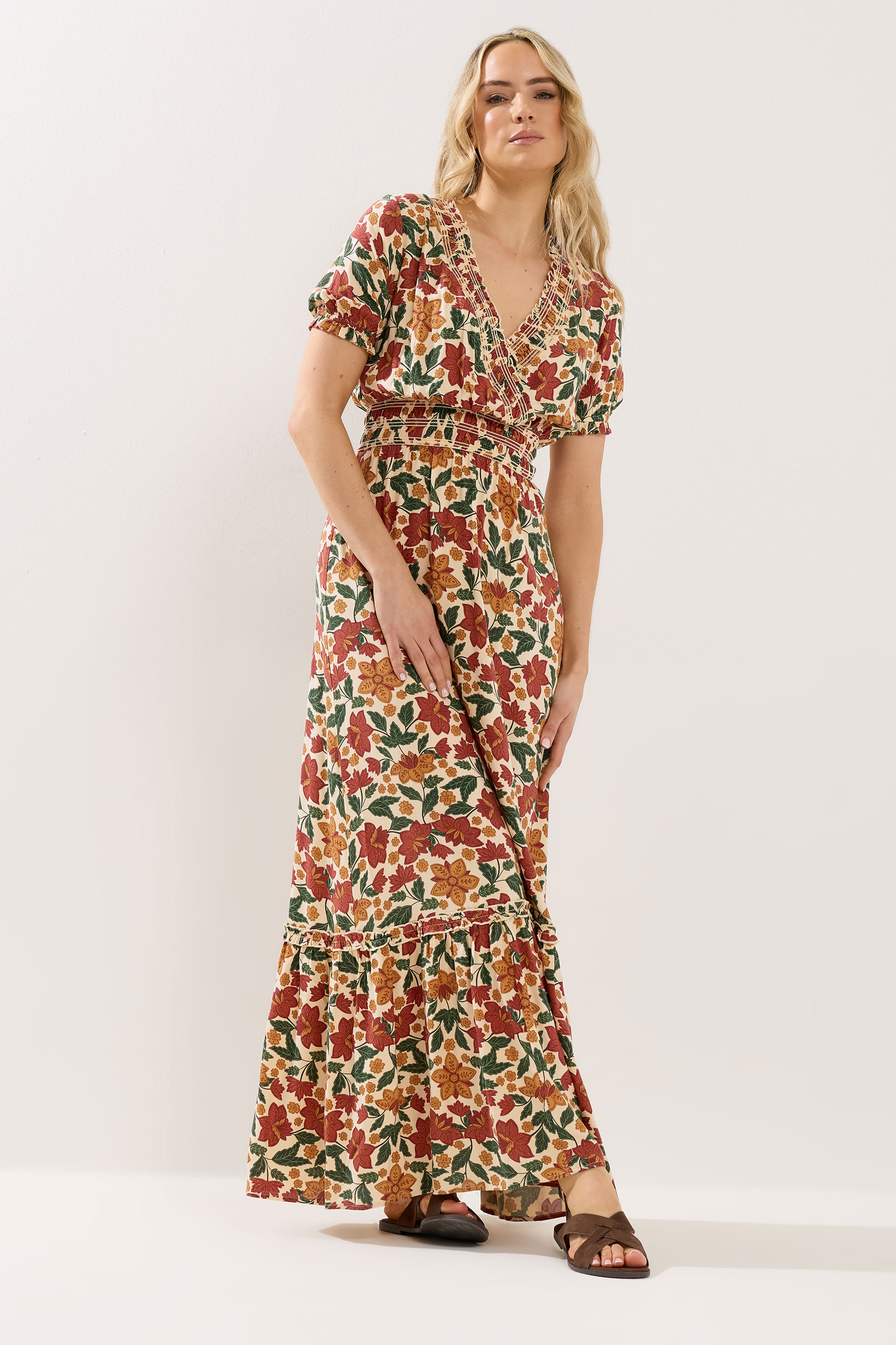 LTS Tall Women's Orange Floral Maxi Dress | Long Tall Sally 3