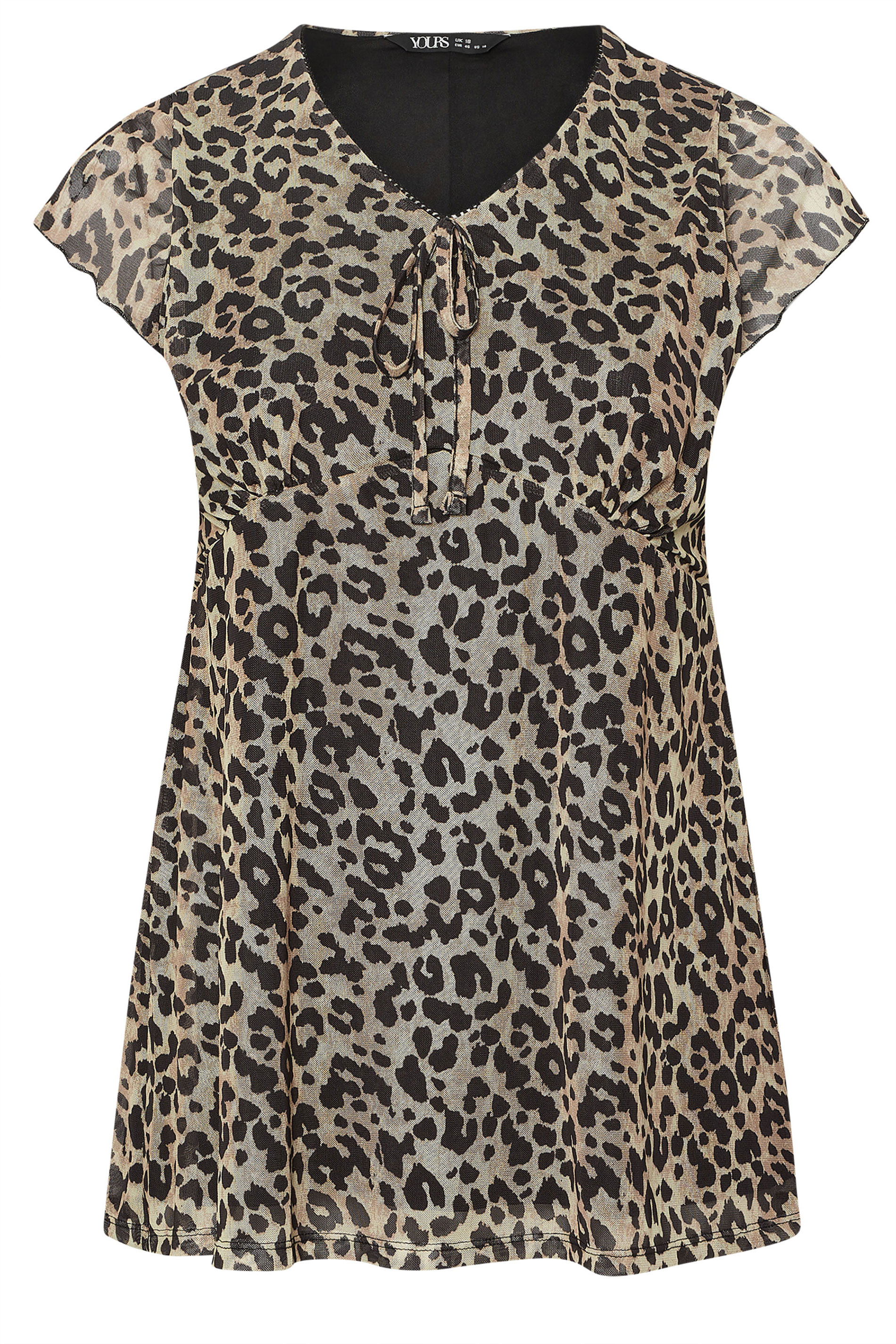 YOURS Plus Size Black Leopard Print Mesh Top | Yours Clothing 5