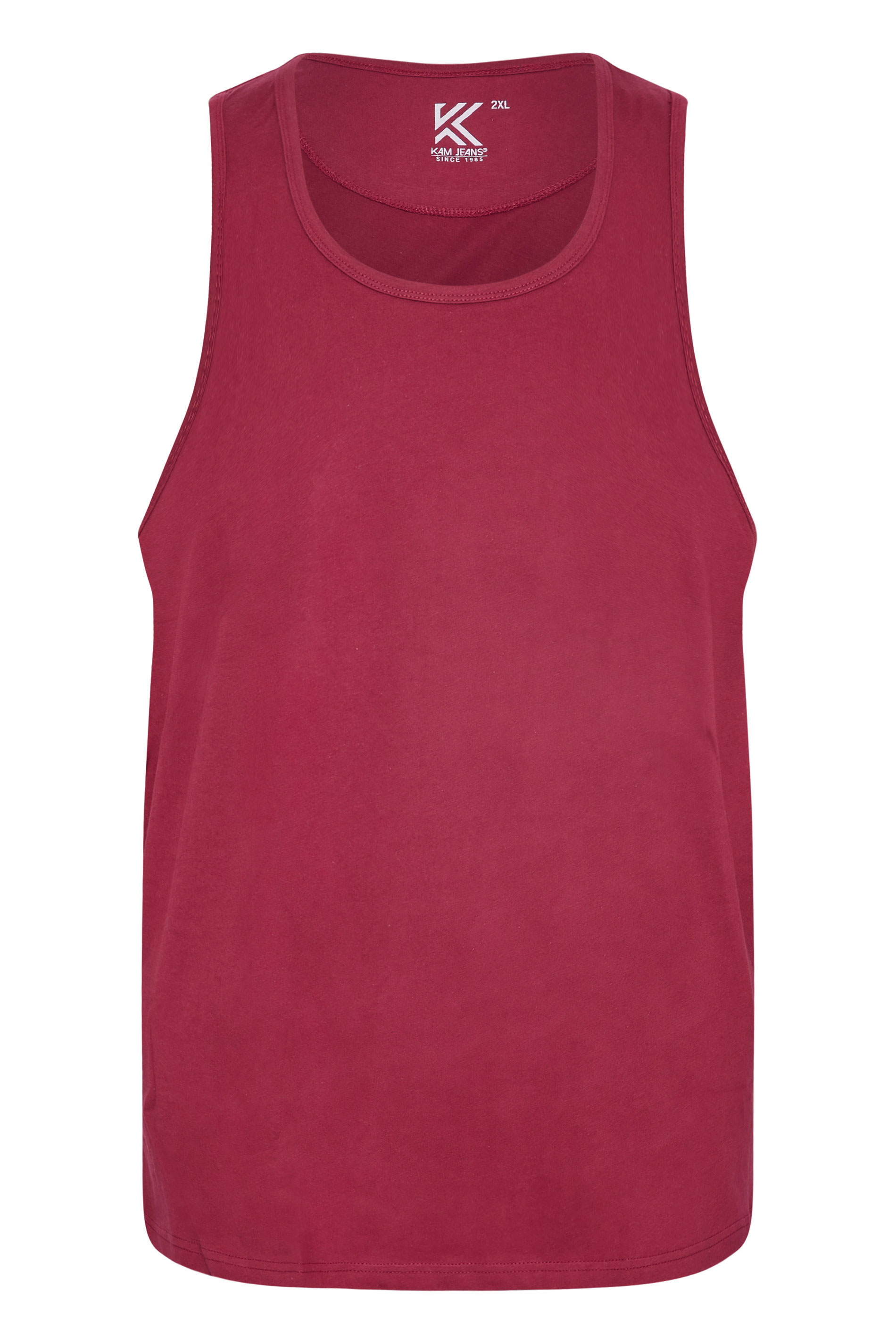 KAM Burgundy Red Plain Vest | BadRhino 1