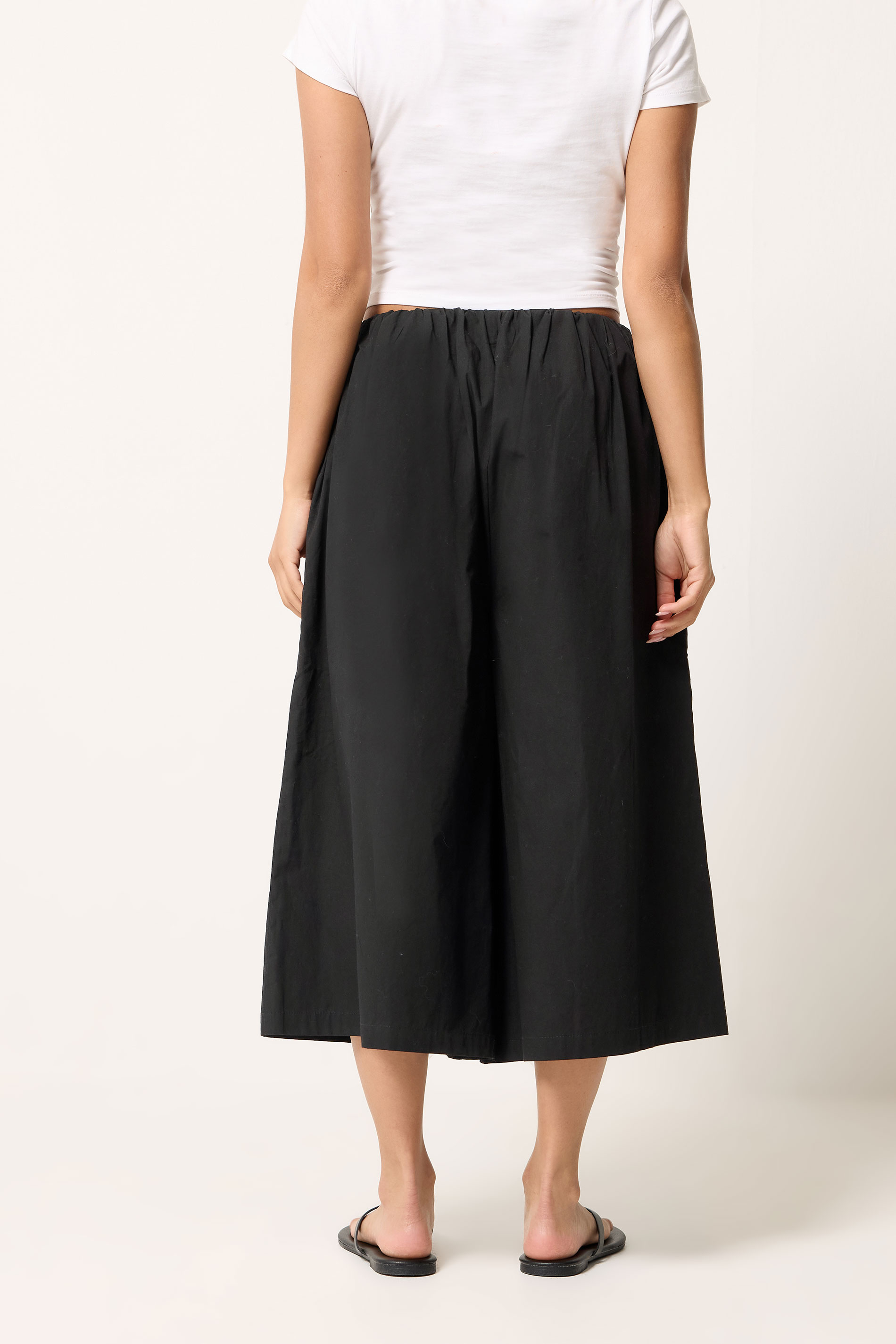 PixieGirl Petite Women's Black Cotton Poplin Culottes | PixieGirl 2