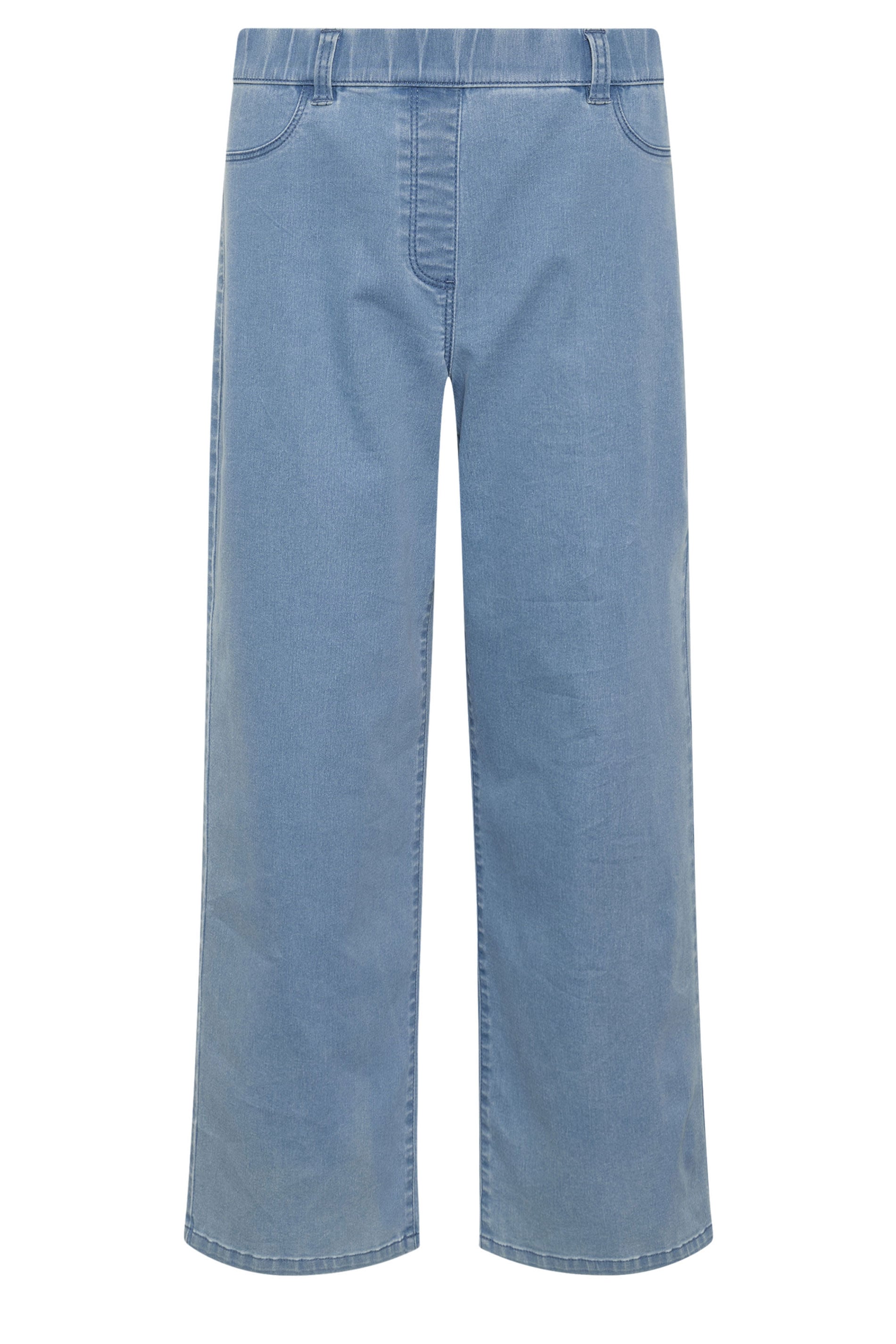 M&Co Petite Lightwash Blue Wide Leg Jeggings | M&Co 5