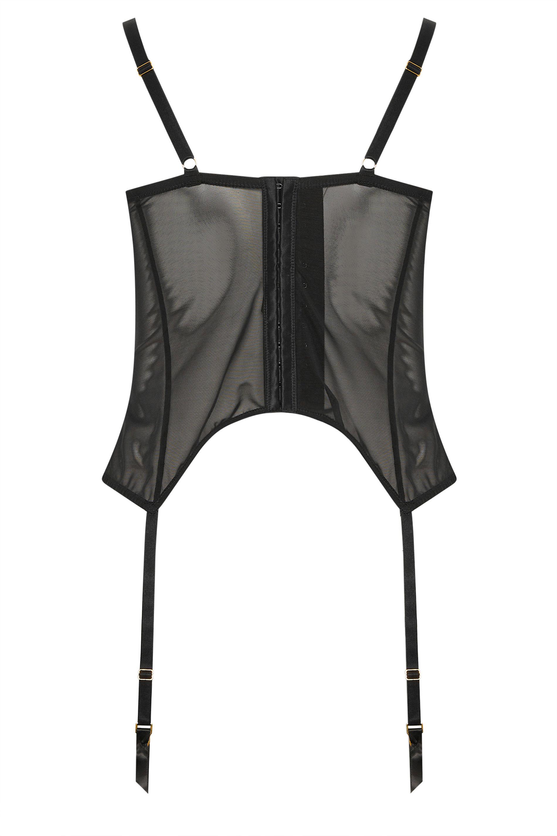 YOURS Plus Size Black Non-Padded Lace Basque | Yours Clothing 6