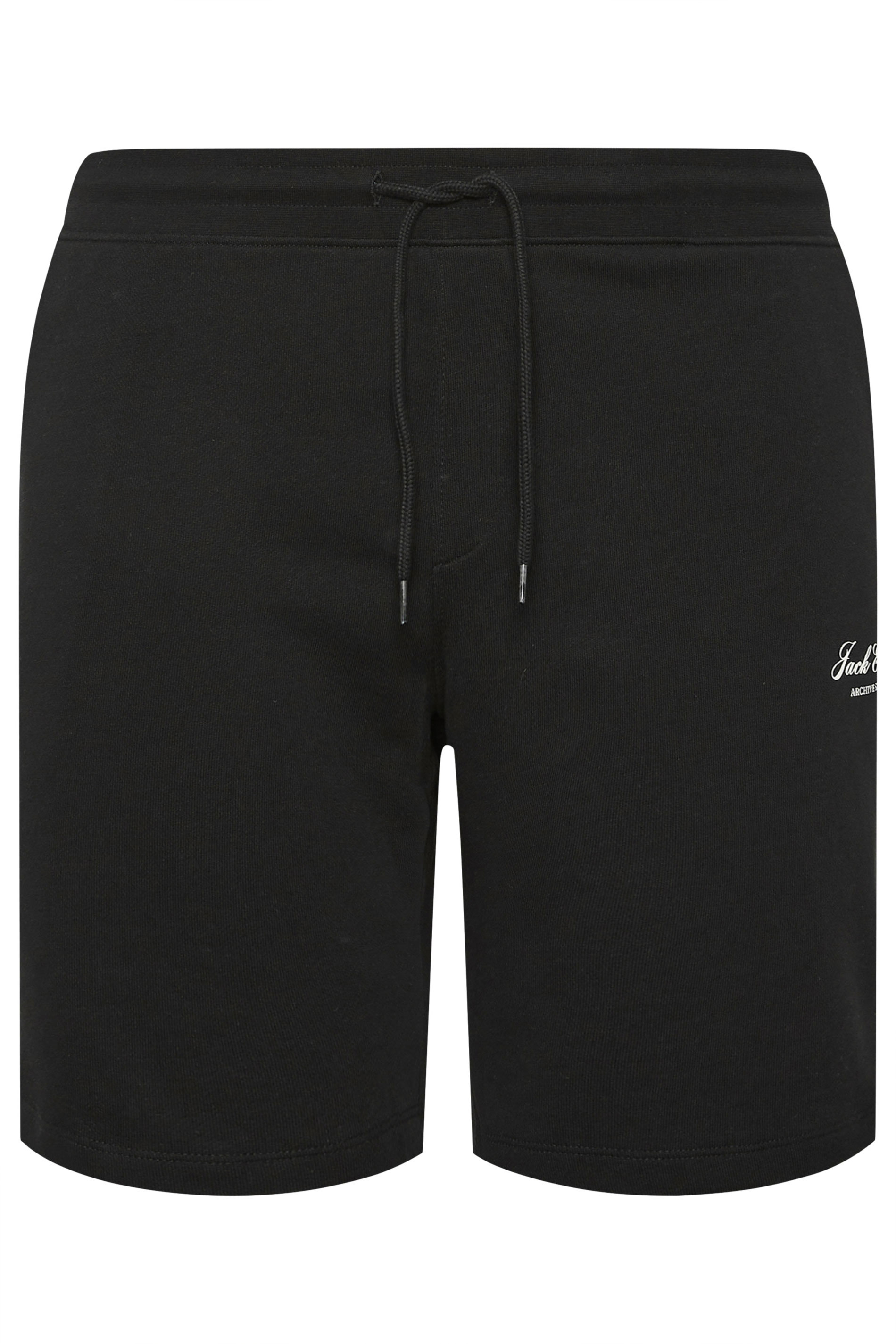 JACK & JONES Big & Tall Black Logo Jogger Sweat Shorts | BadRhino 2