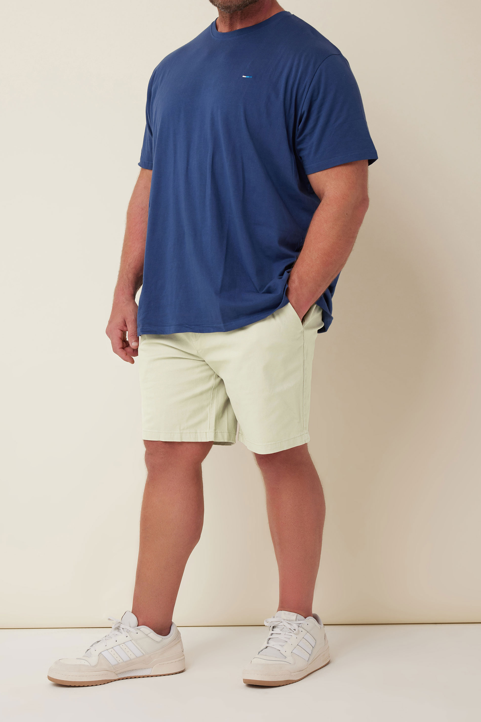 BadRhino Big & Tall 2 PACK Stone Brown & Navy Blue Stretch Chino Shorts | BadRhino 3