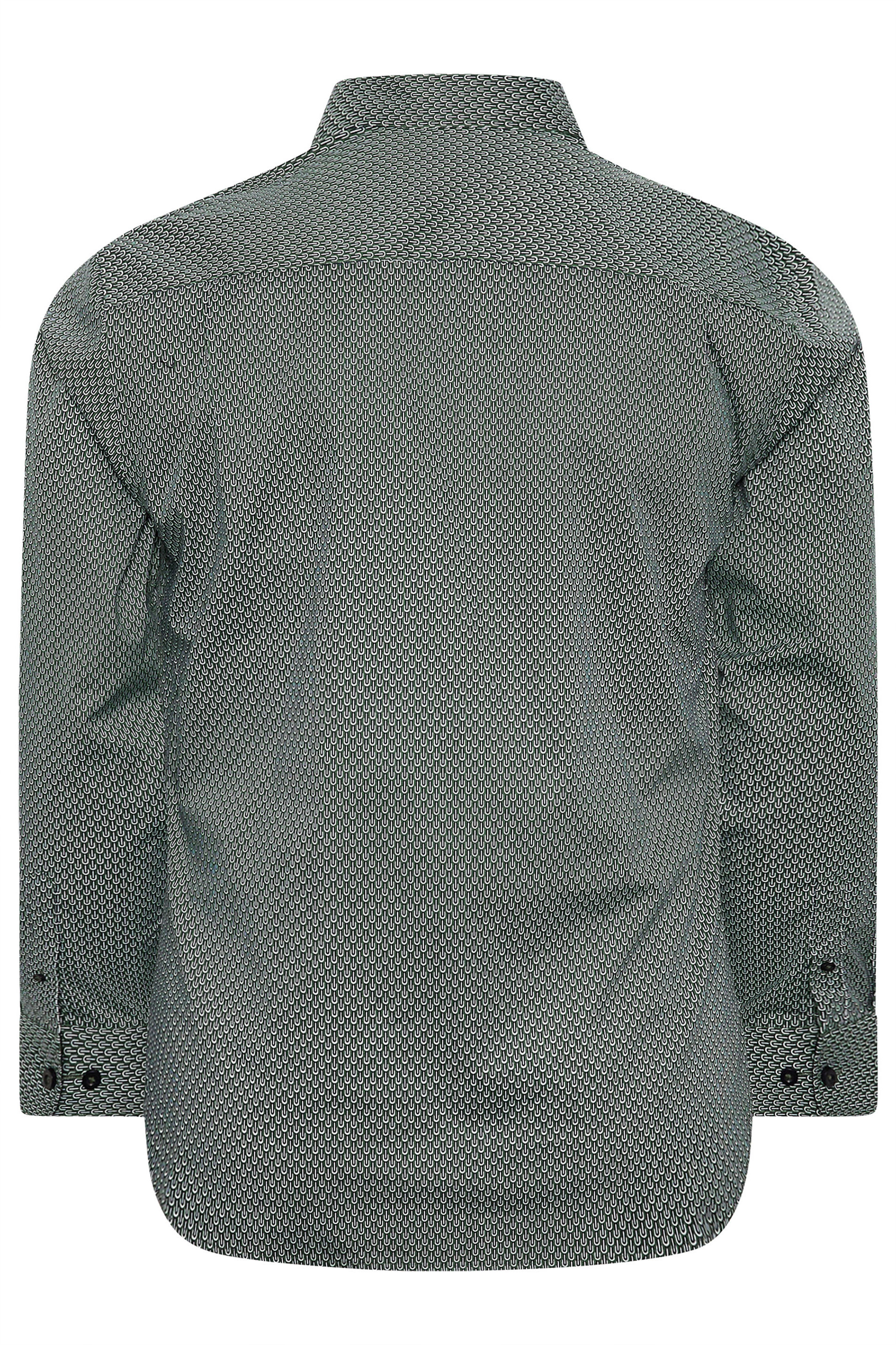 BadRhino Tailoring Big & Tall Green Geometric Print Formal Shirt | BadRhino 8