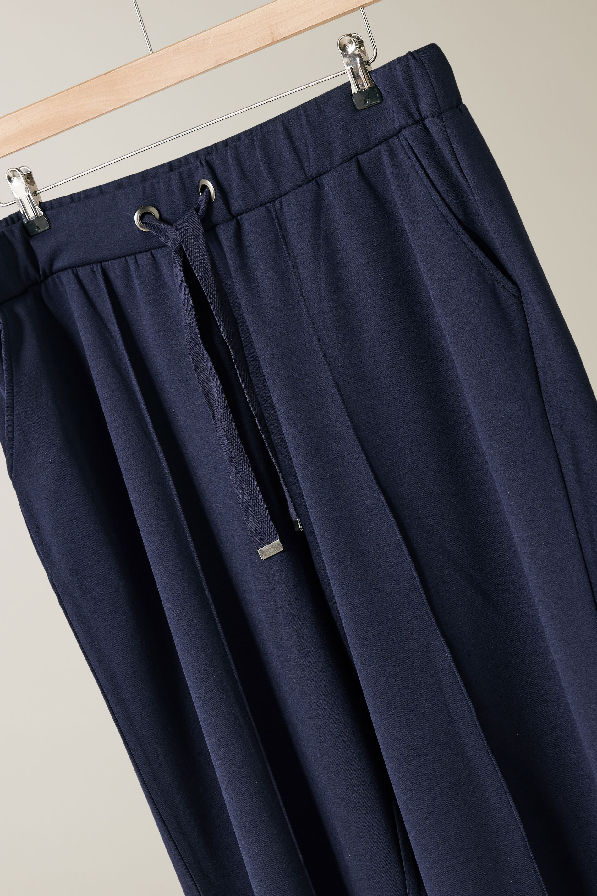EVANS Plus Size Navy Blue Luxe Wide Leg Joggers | Evans 6