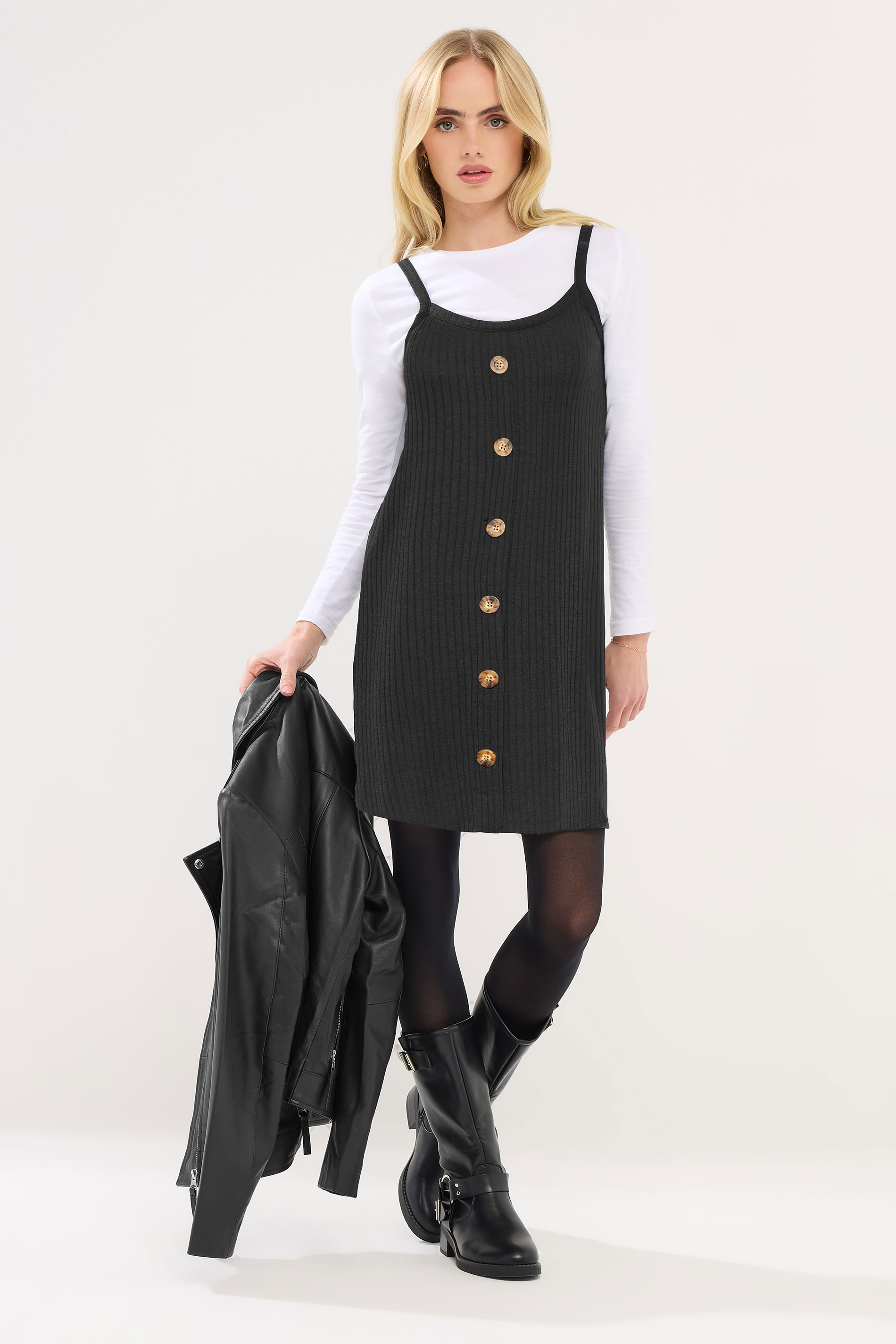 PixieGirl Petite Women's Black Button Front Sleeveless Dress | PixieGirl 3