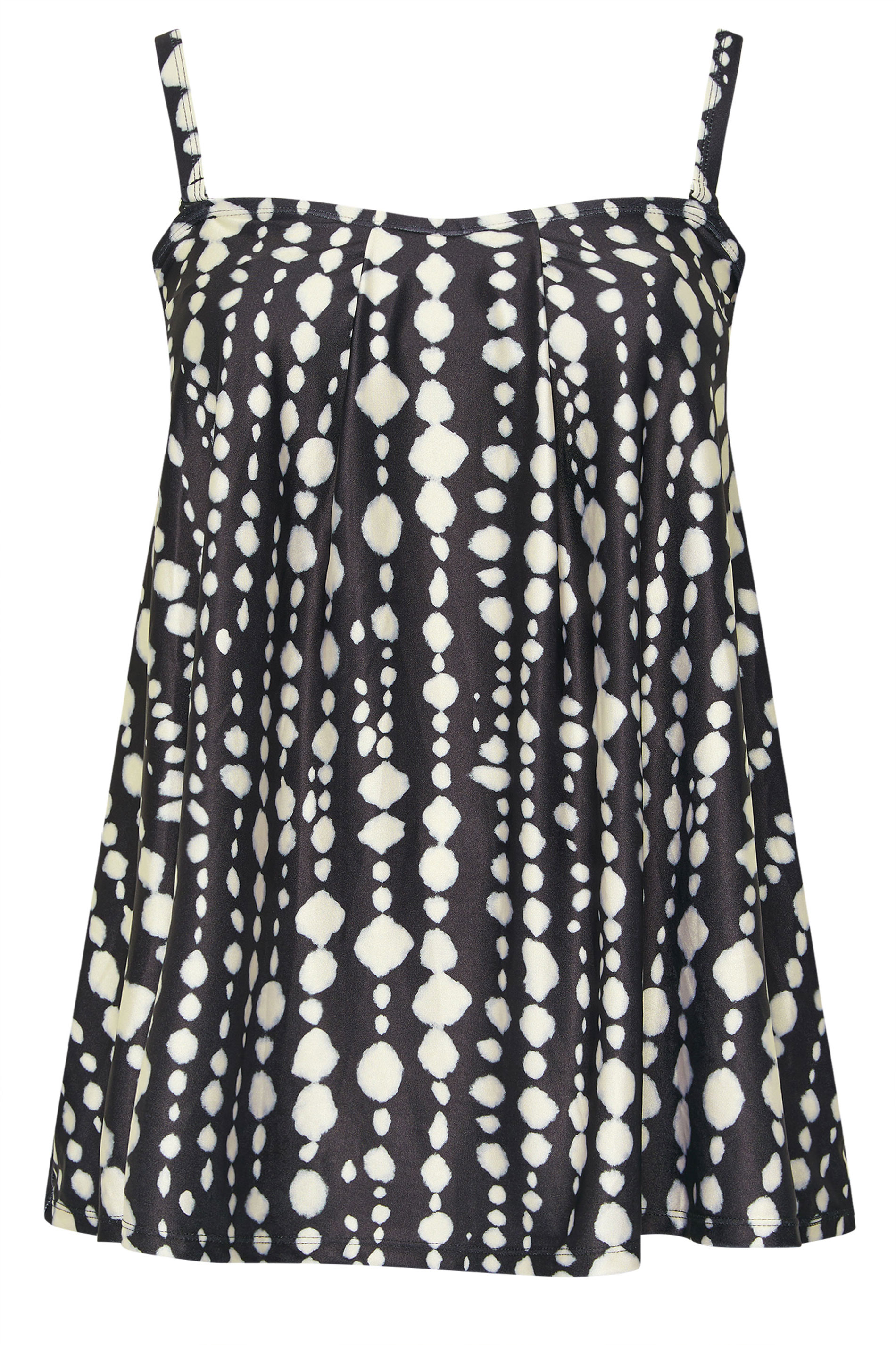 YOURS Plus Size Black Spot Print Tankini Top | Yours Clothing 10