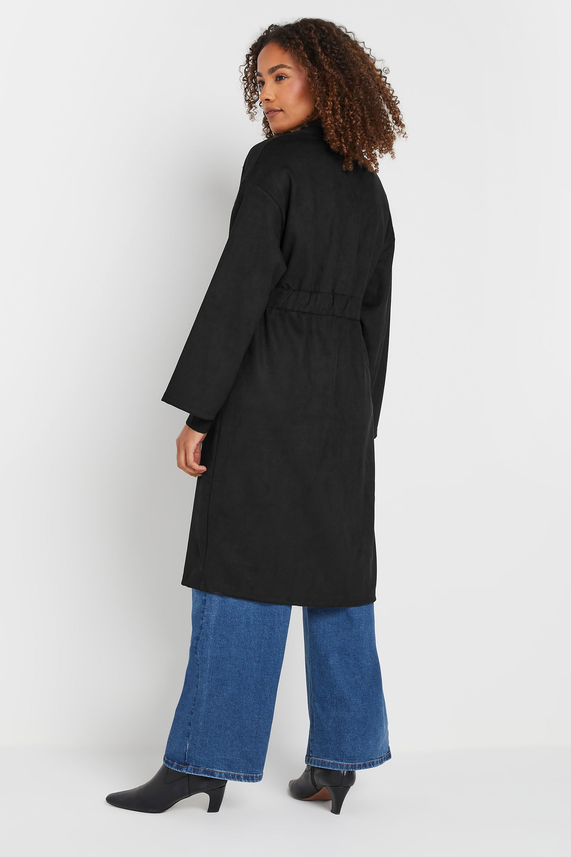 Black Faux Suede Coat