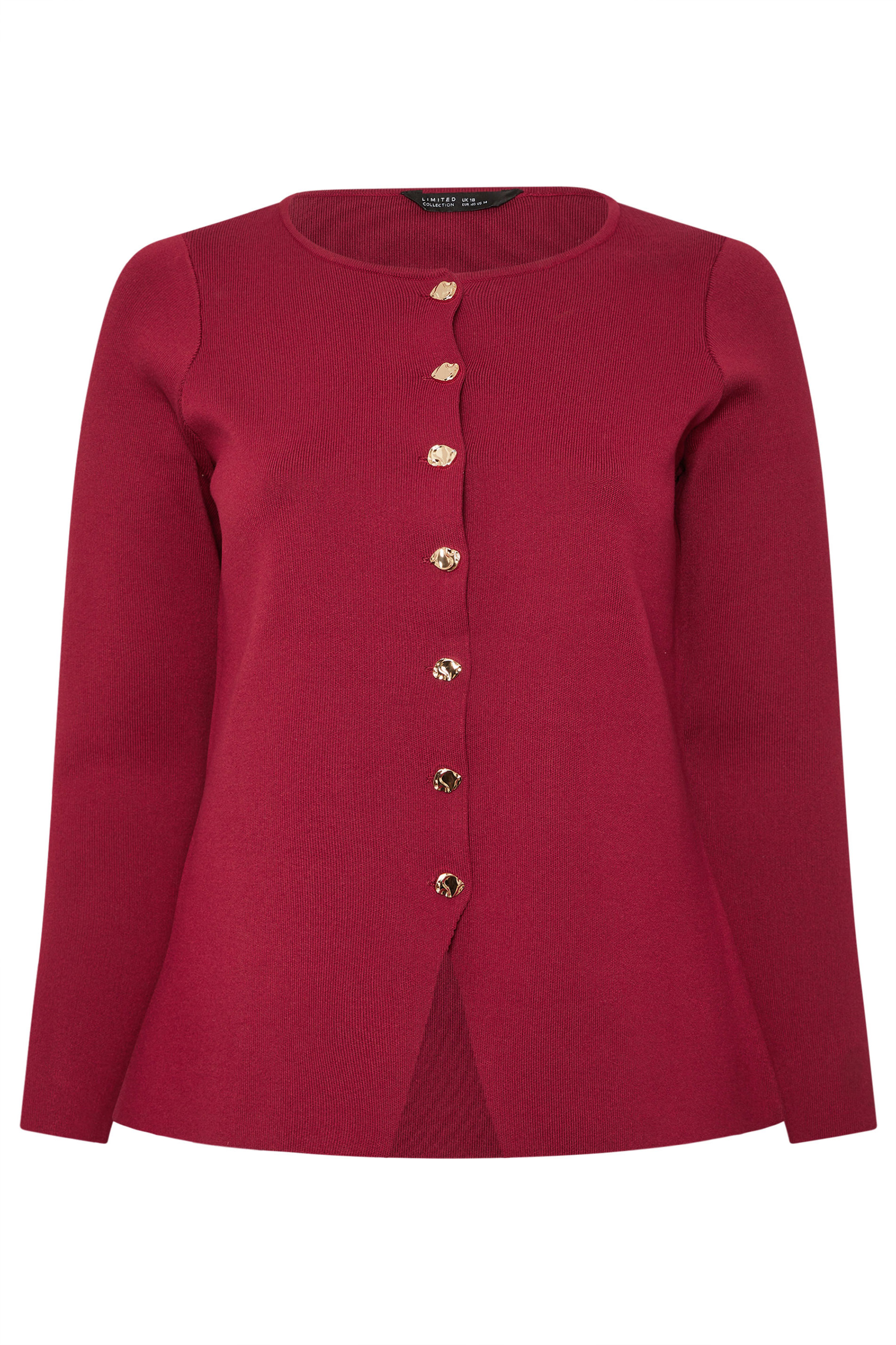 LIMITED COLLECTION Plus Size Red Long Sleeve Knitted Top | Yours Clothing 6