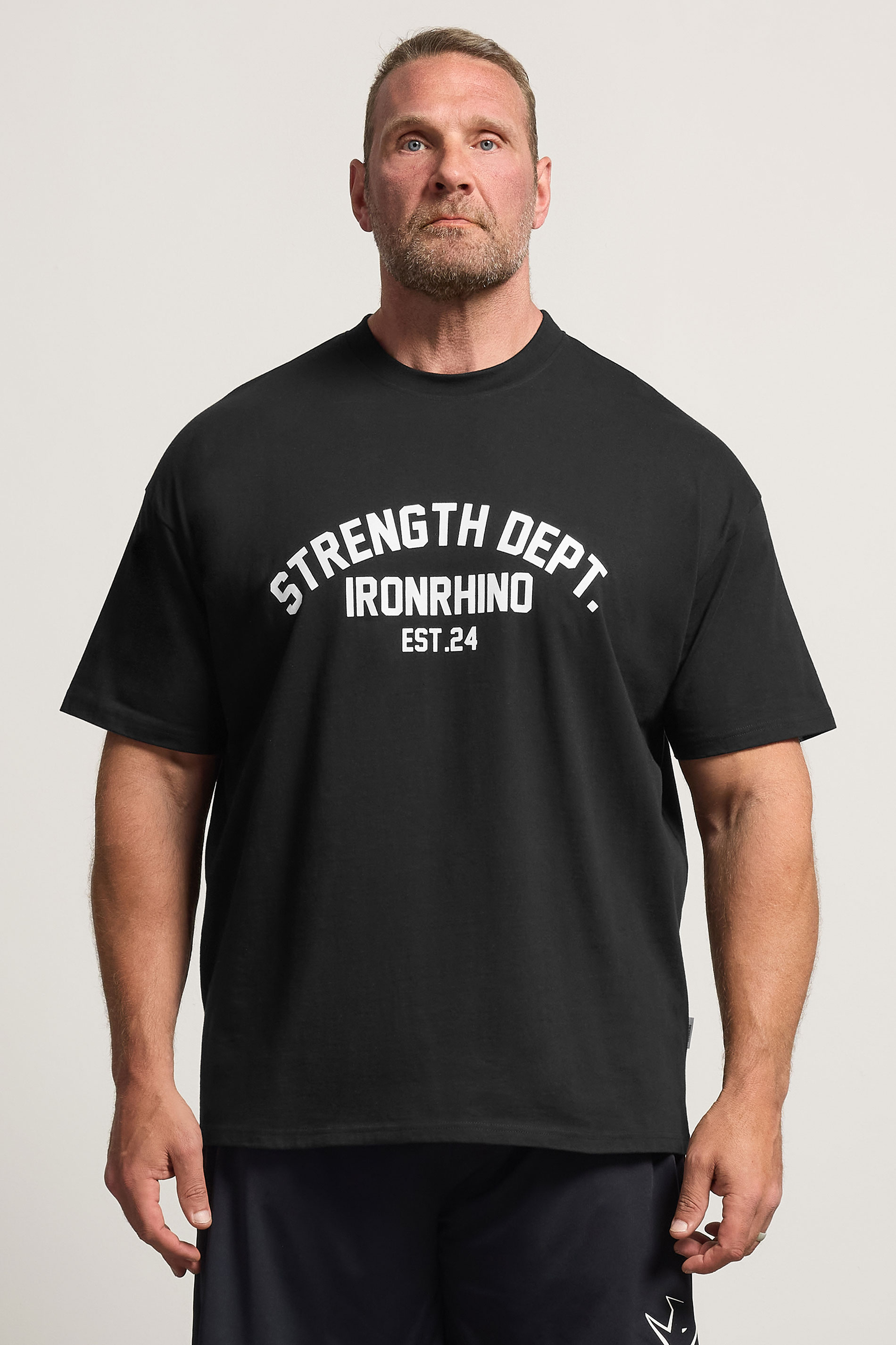 IronRhino Big & Tall Black Strength Dept T-Shirt | BadRhino 3