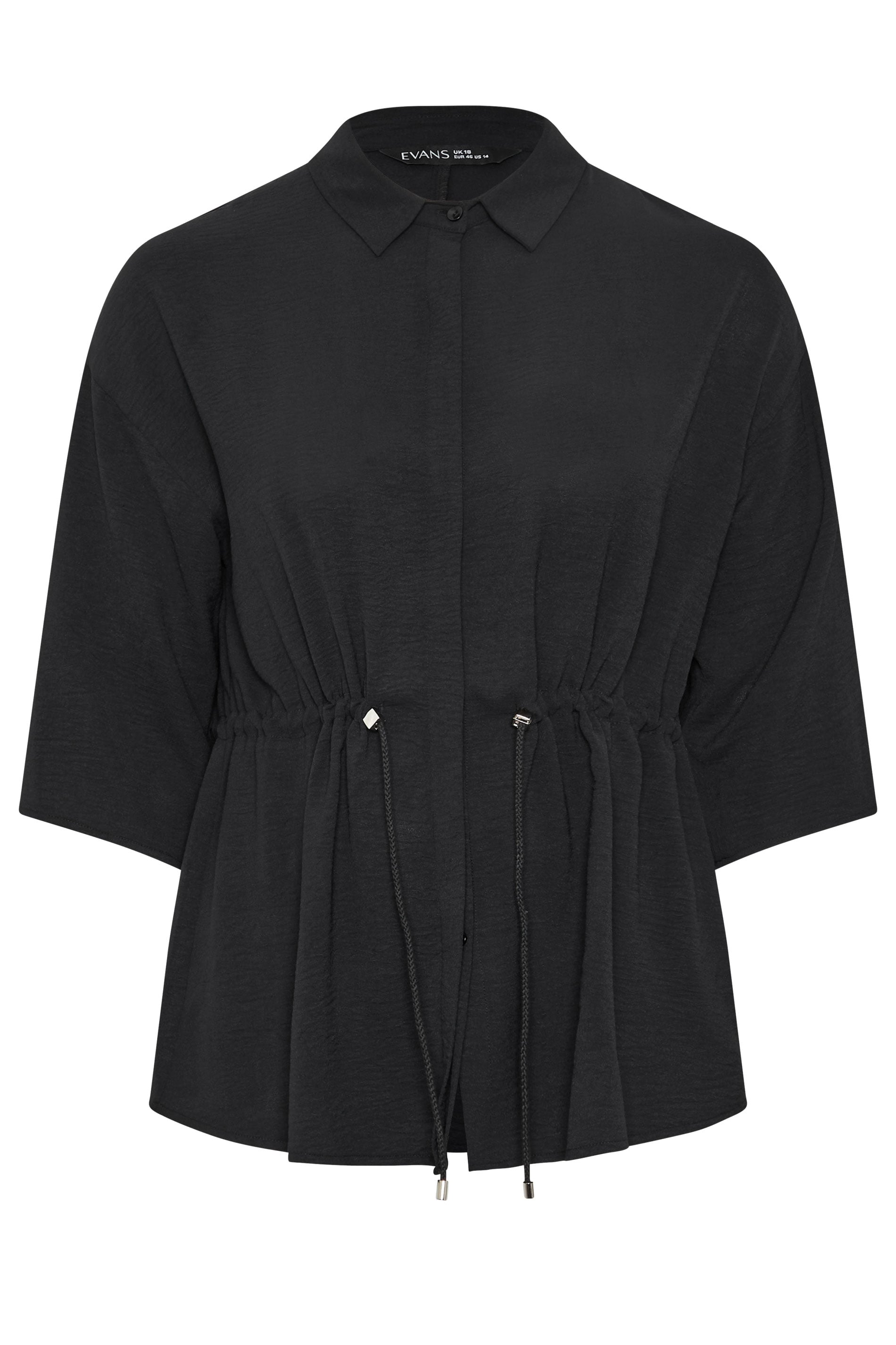 EVANS Plus Size Black Collared Shacket | Evans 6
