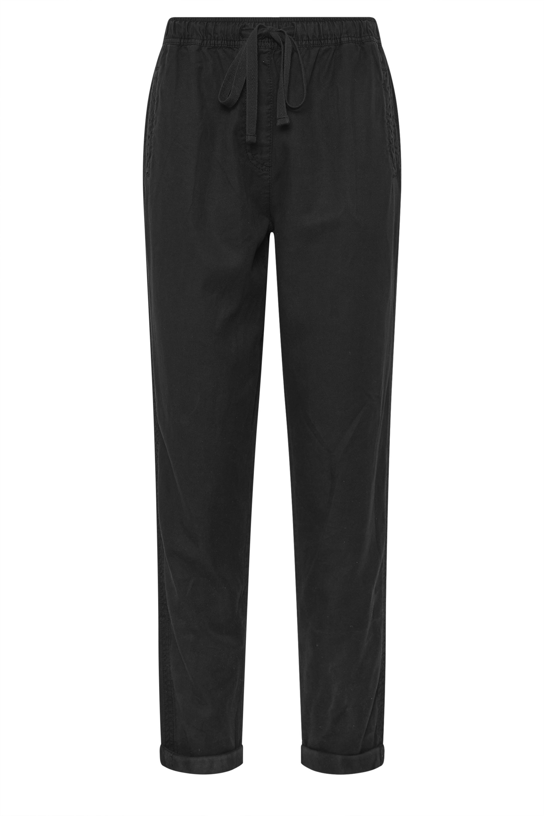 LTS Tall Black Lyocell Blend Joggers | Long Tall Sally 5