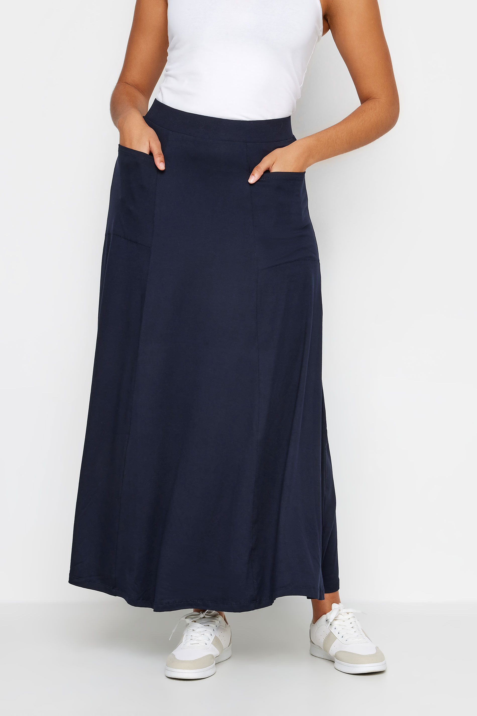 M&Co Navy Blue Pocket Maxi Skirt | M&Co 1