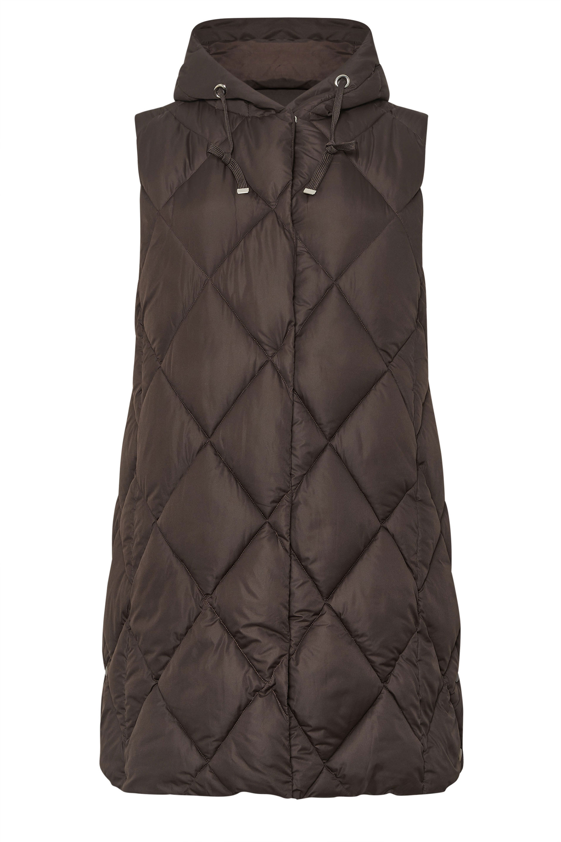 YOURS Plus Size Chocolate Brown Midi Gilet | Yours Clothing 5
