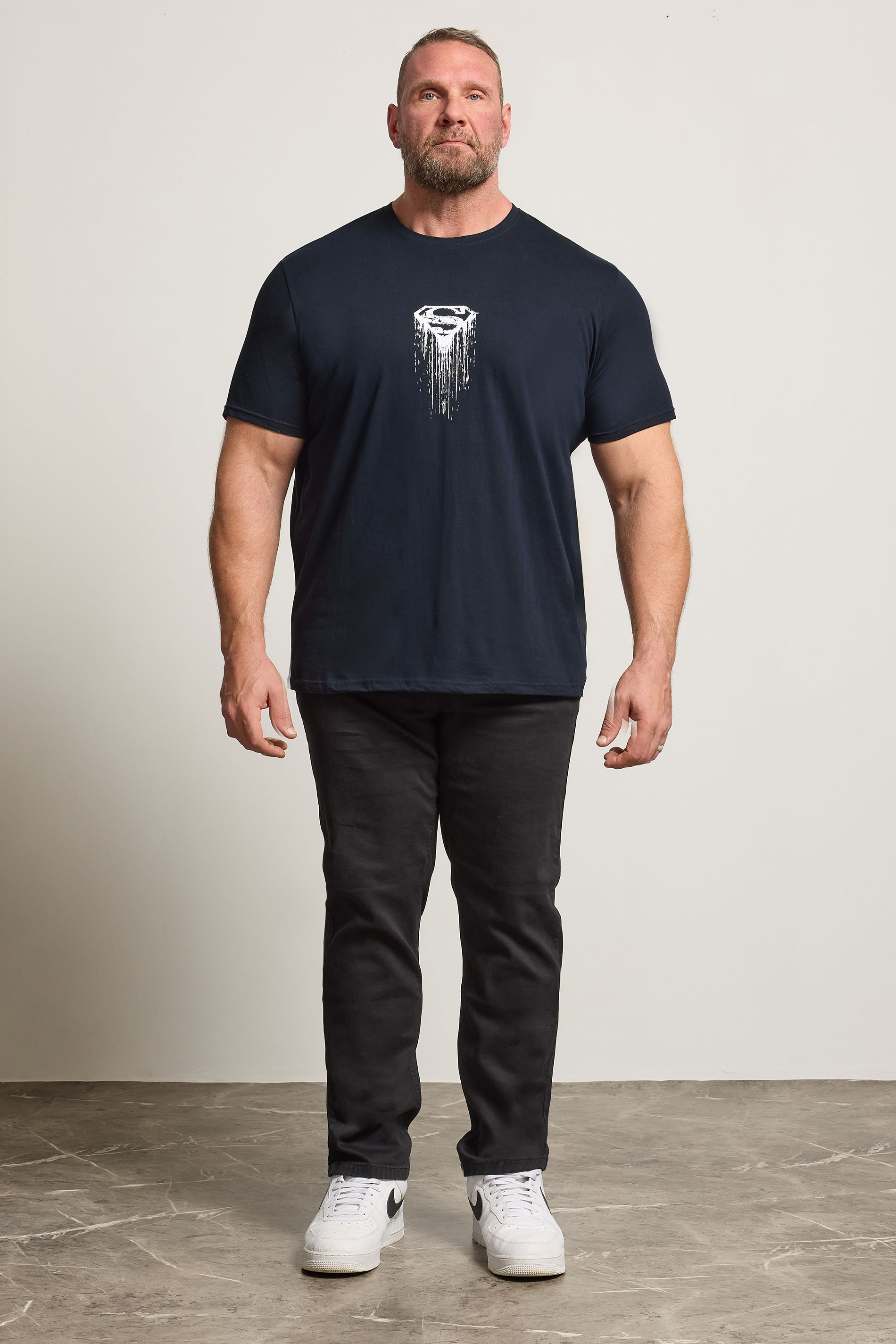 BadRhino Big & Tall Navy Blue Superman Graphic Print T-Shirt | BadRhino 1