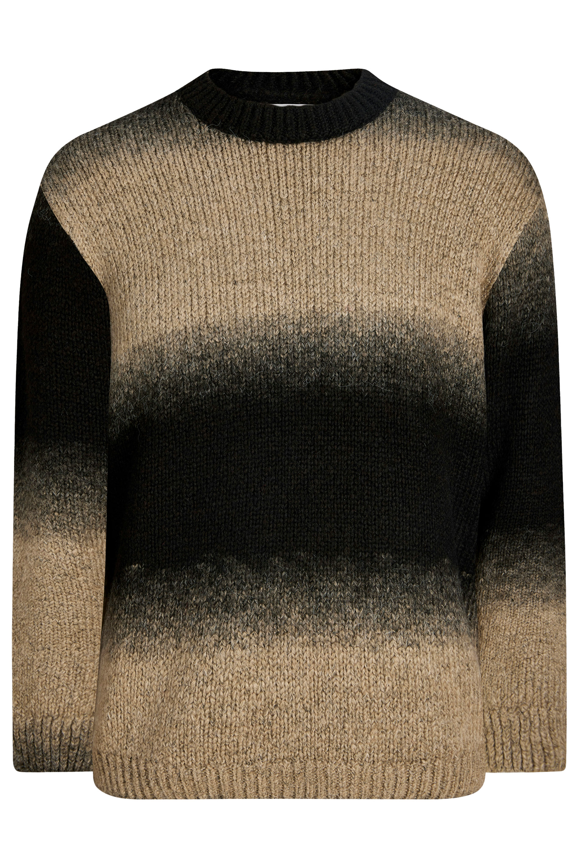 JACK & JONES Big & Tall Natural Brown Crew Neck Knit Jumper | BadRhino 2