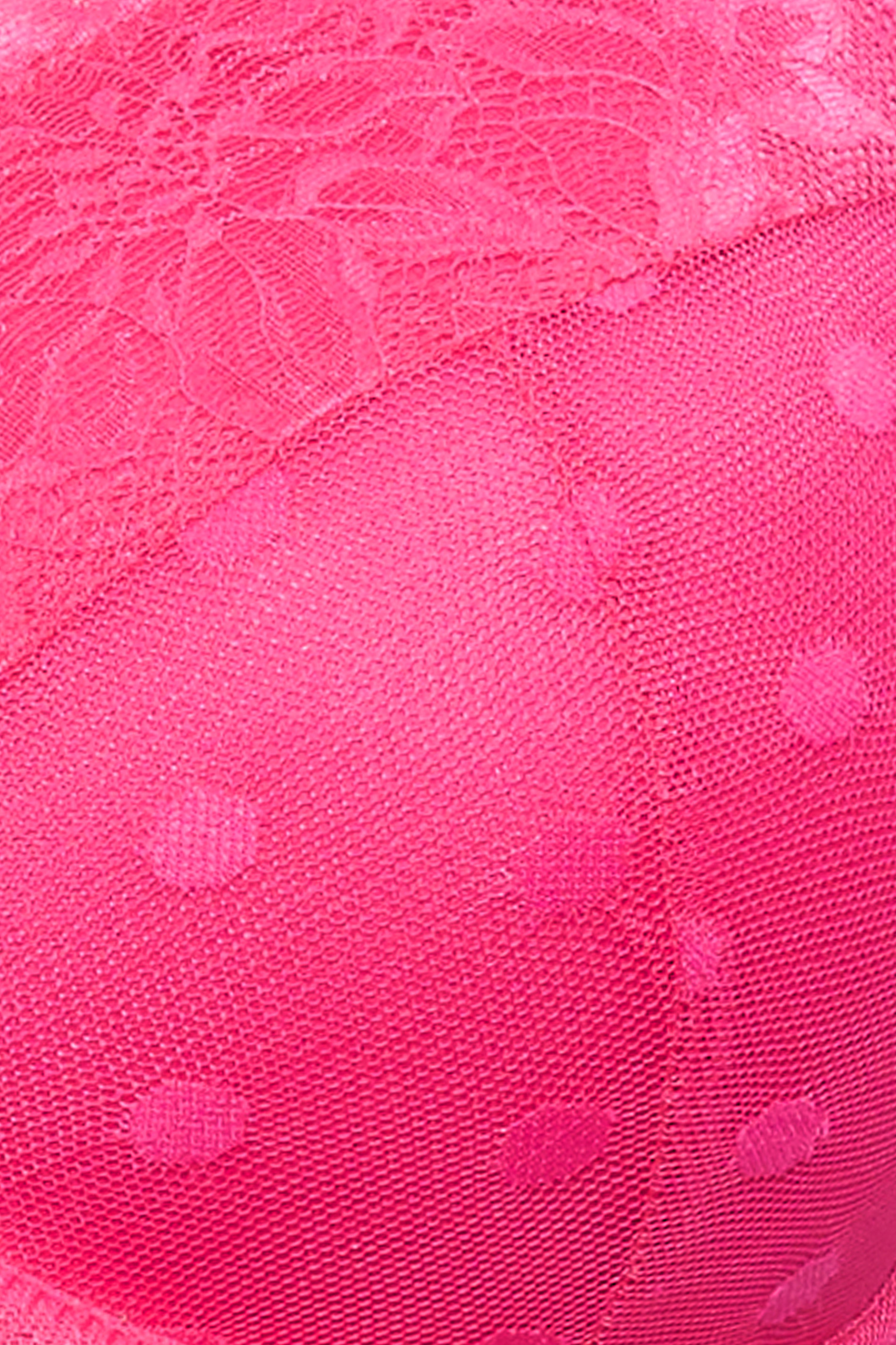 YOURS Plus Size Hot Pink Dot Print Lace Padded Bra | Yours Clothing 7