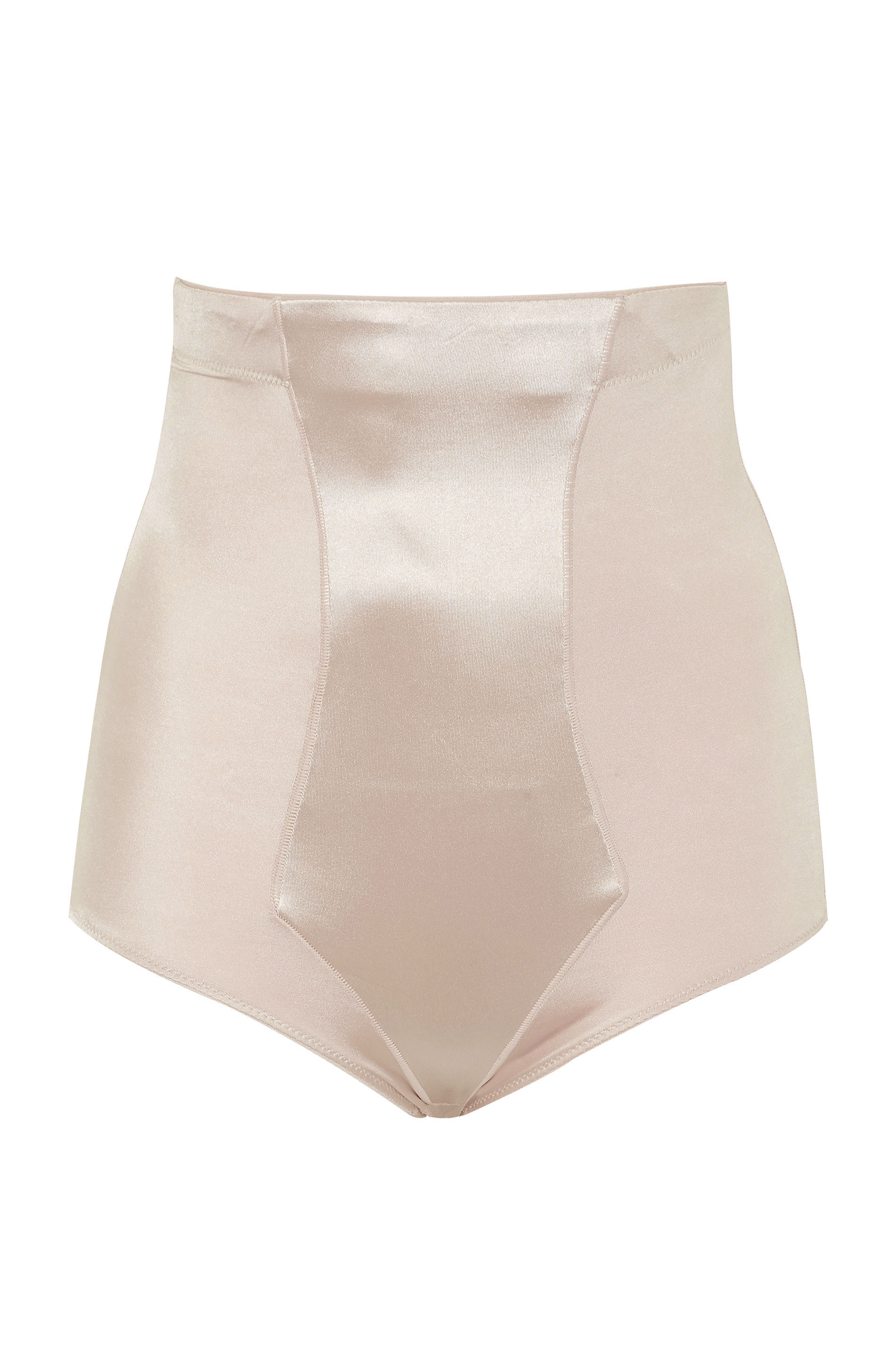 Plus Size Nude Satin Control High Waisted Full Brief | Yours Clothing 1