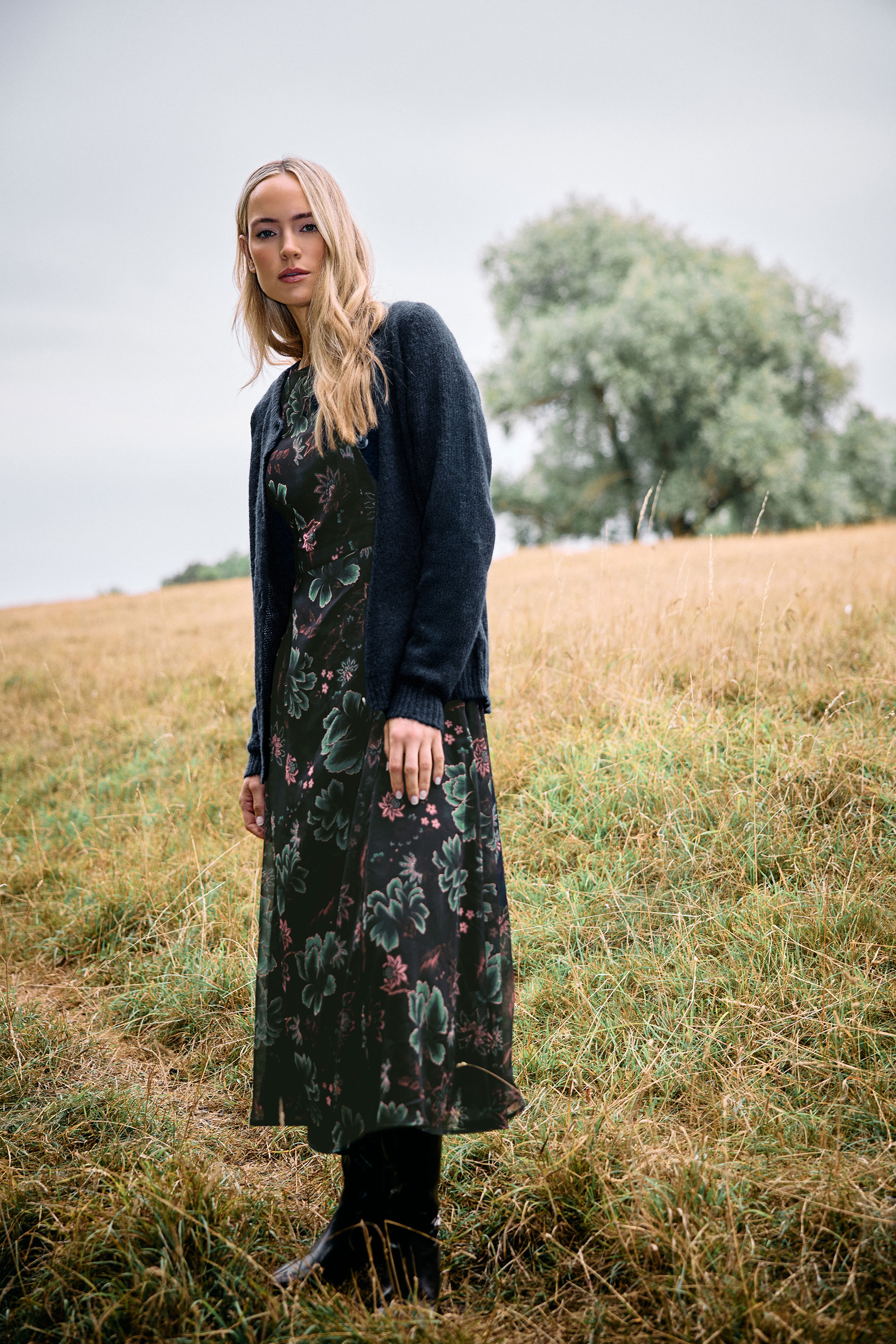 LTS Tall Navy Blue Knitted Button Cardigan | Long Tall Sally 5
