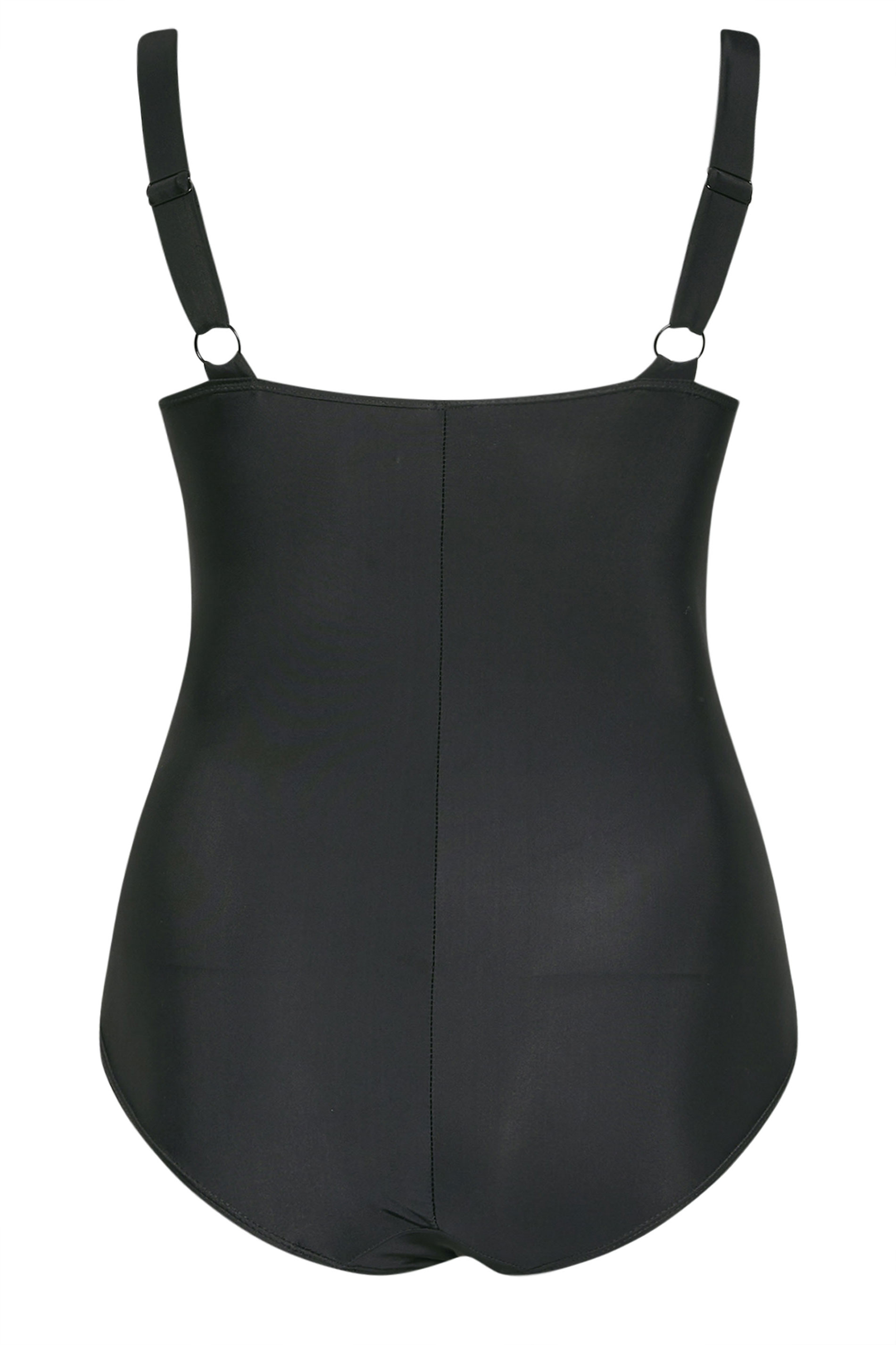 YOURS Plus Size Black Active Abstract Print Swimsuit | Yours Clothing 7