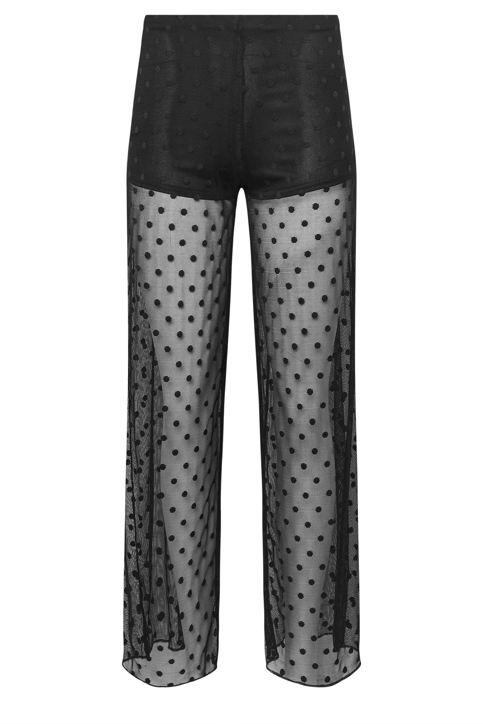 PixieGirl Petite Women's Black Polka Dot Mesh Trousers | PixieGirl 5