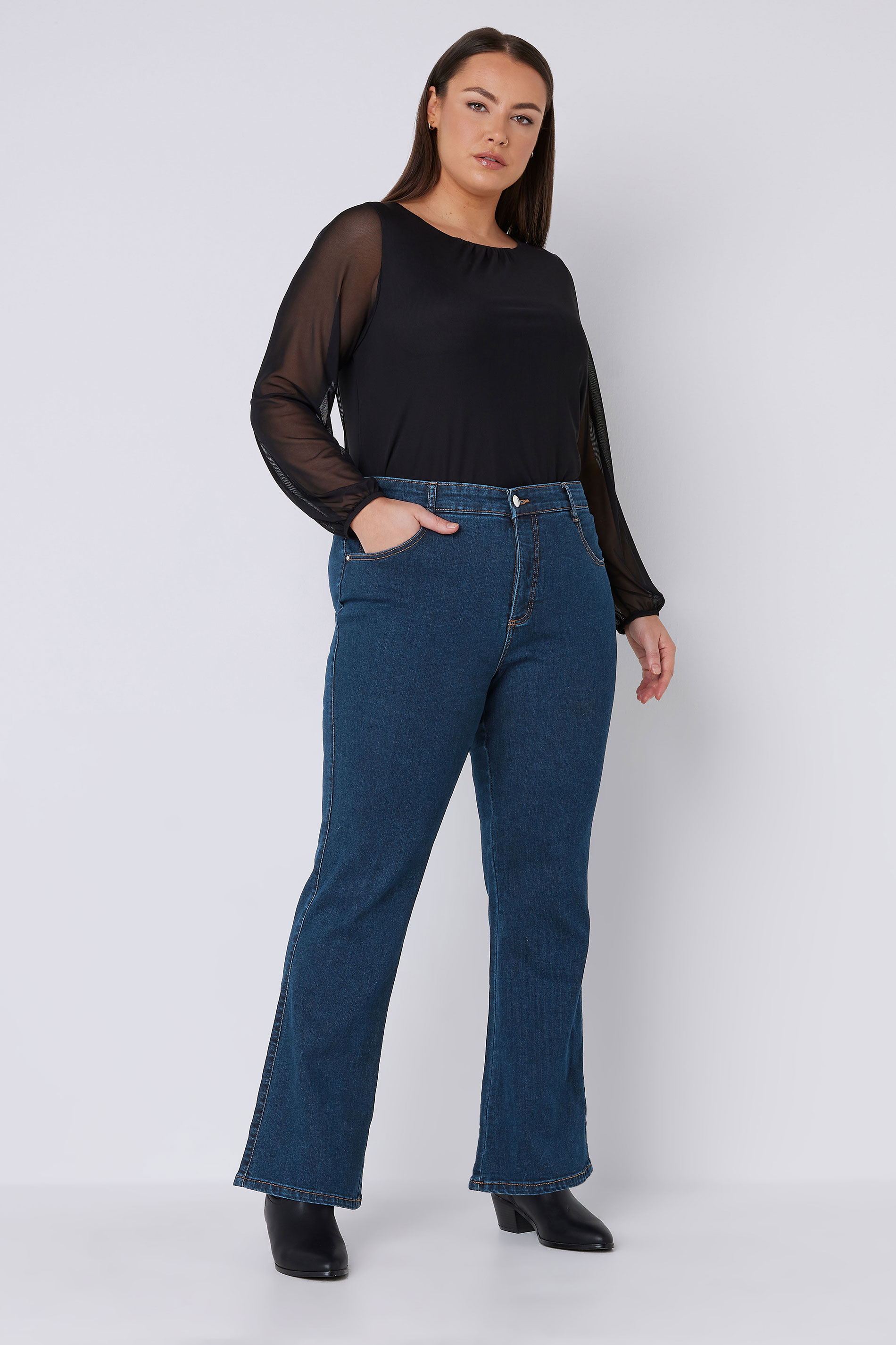 EVANS Plus Size Curve Fit Indigo Bootcut Jeans | Evans 2