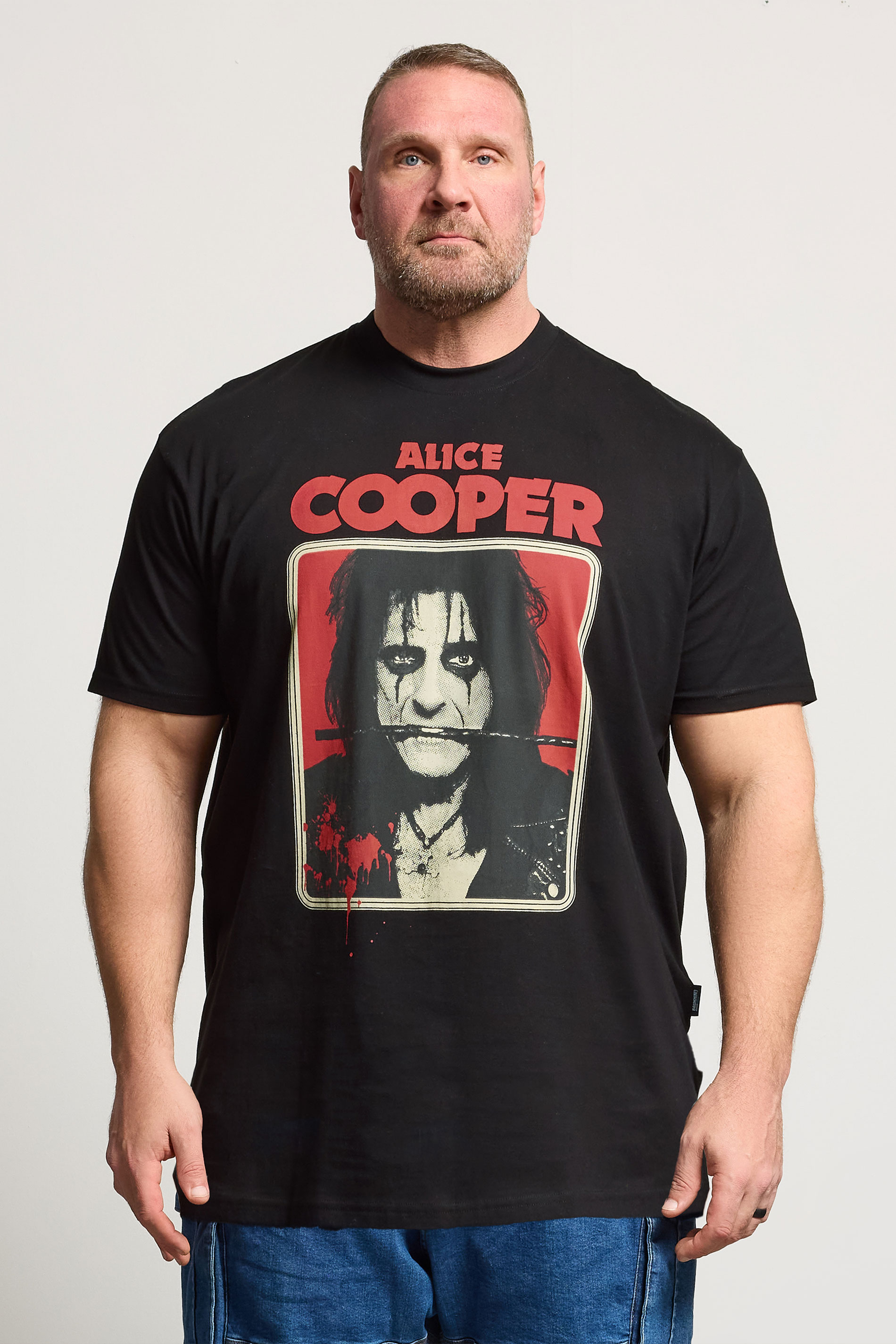 BadRhino Big & Tall Black Extra Long Alice Cooper Graphic T-Shirt | BadRhino 3
