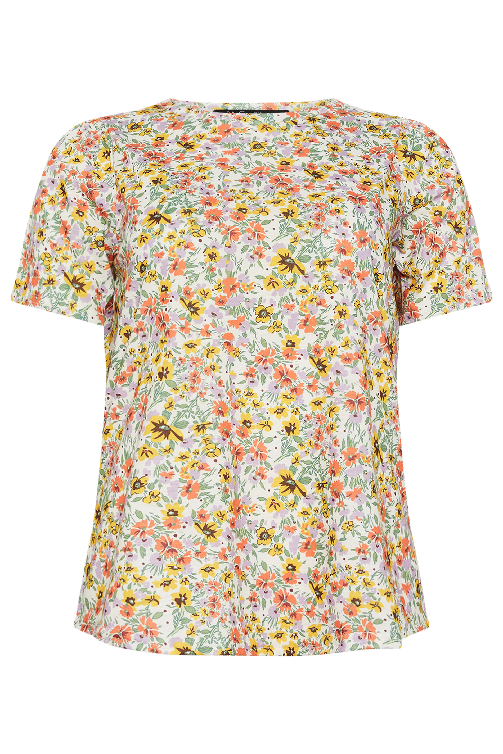 M&amp;Co Petite White &amp; Pink Floral Print Jersey T-Shirt | M&amp;Co