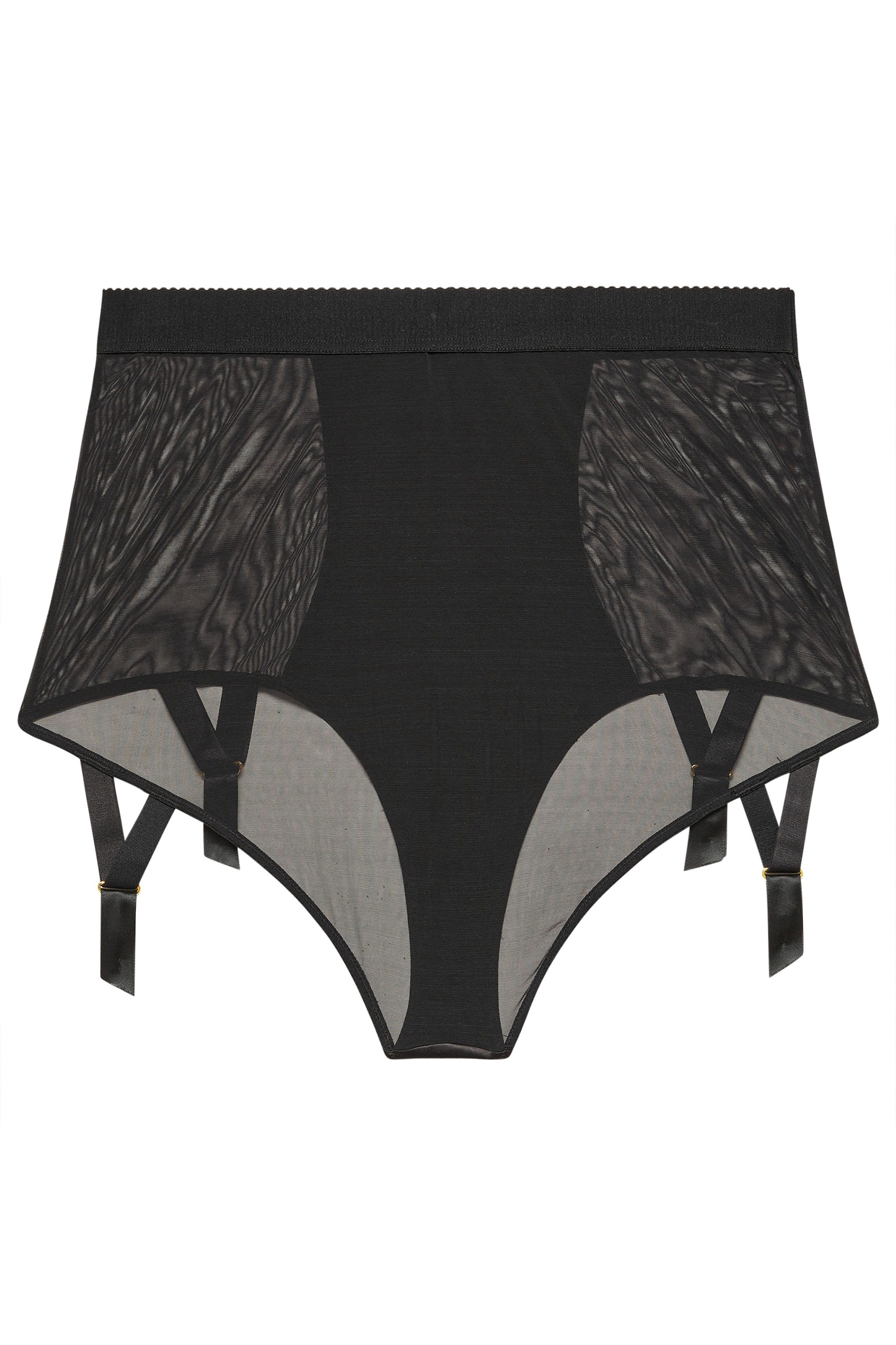 PLAYFUL PROMISES Black Candace Mesh Suspender Brief | Yours Clothing 9