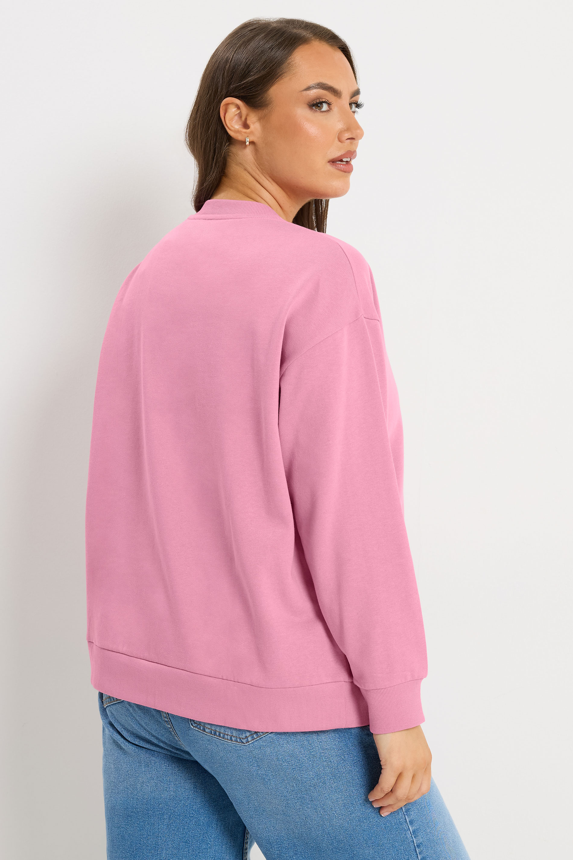 YOURSET Plus Size 2 PACK Black & Pink Sweatshirts | Yours Clothing 6
