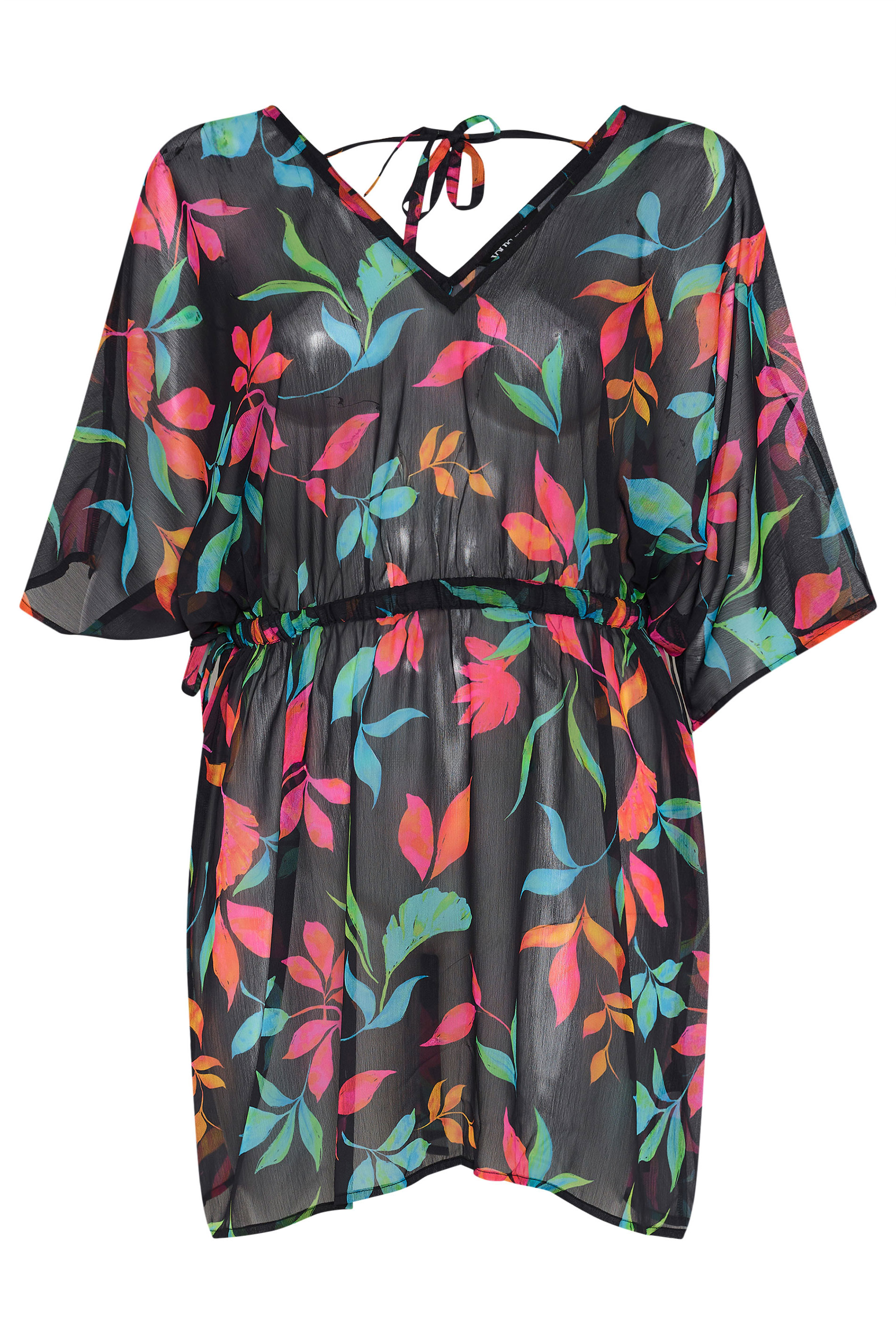 YOURS Plus Size Black Floral Chiffon Kimono | Yours Clothing 7