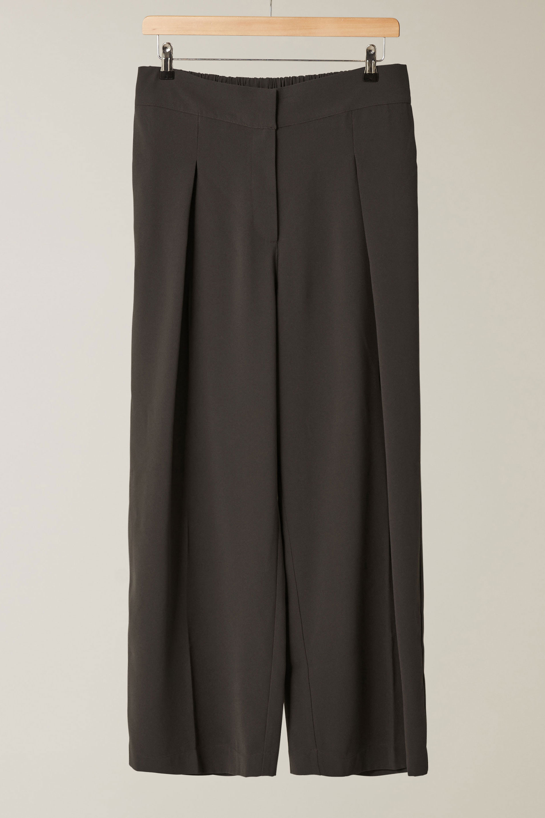 EVANS Plus Size Chocolate Brown Wide Leg Tailored Trousers | Evans 5