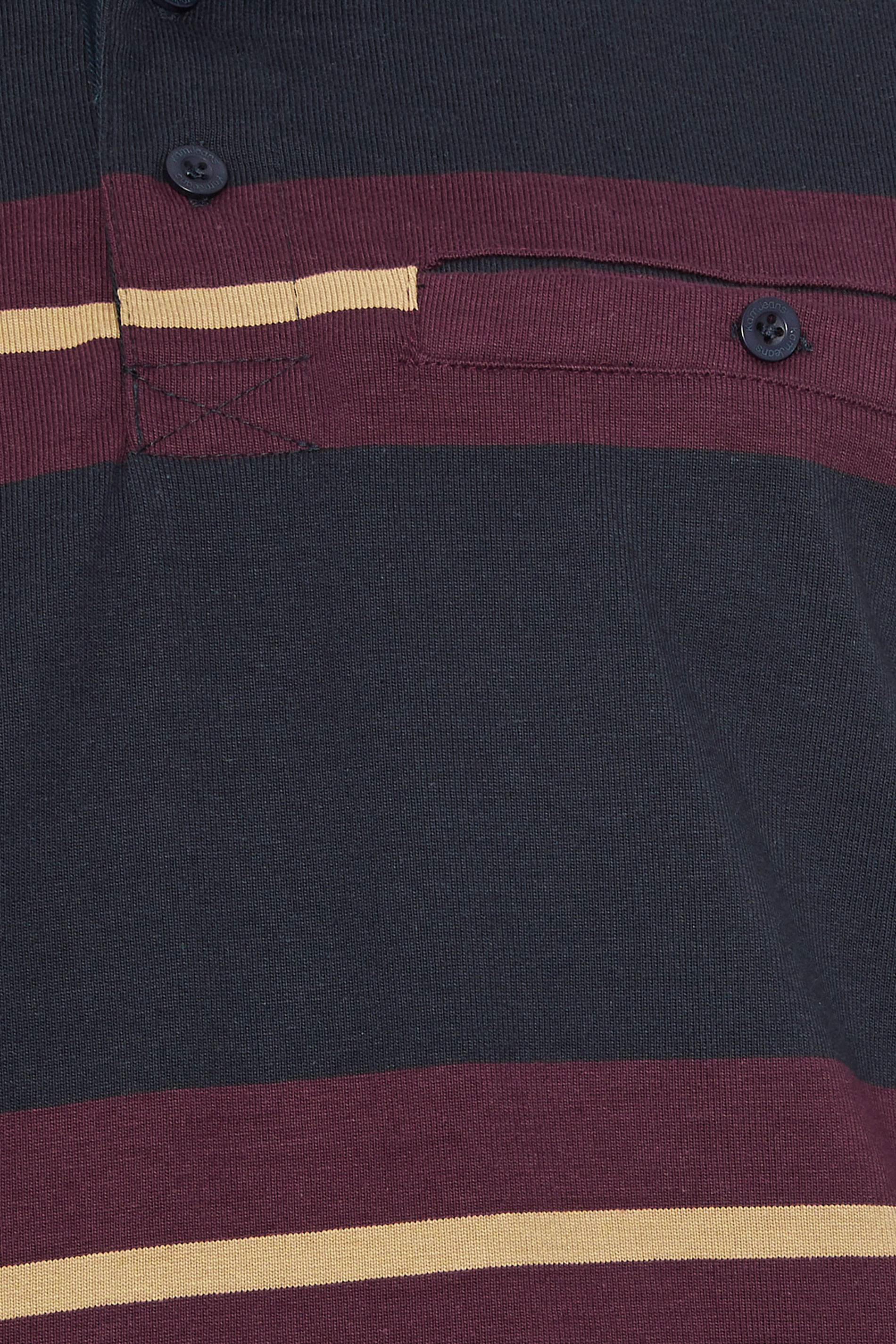 KAM Navy Blue Striped Short Sleeve Rugby Polo Shirt | BadRhino 2