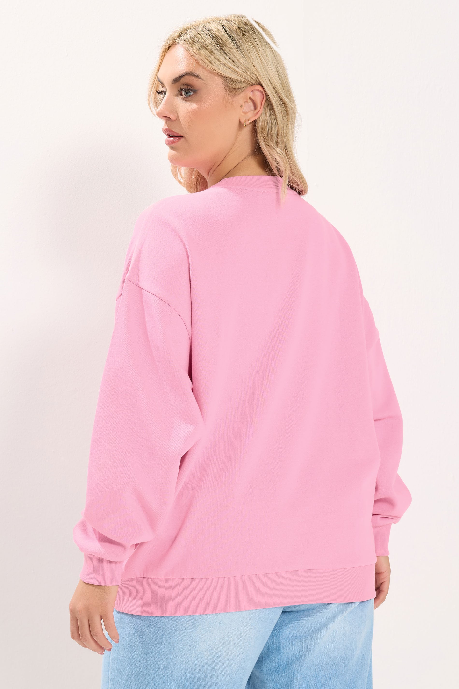 YOURS Plus Size Pink 'Ibiza' Slogan Sweatshirt | Yours Clothing 2