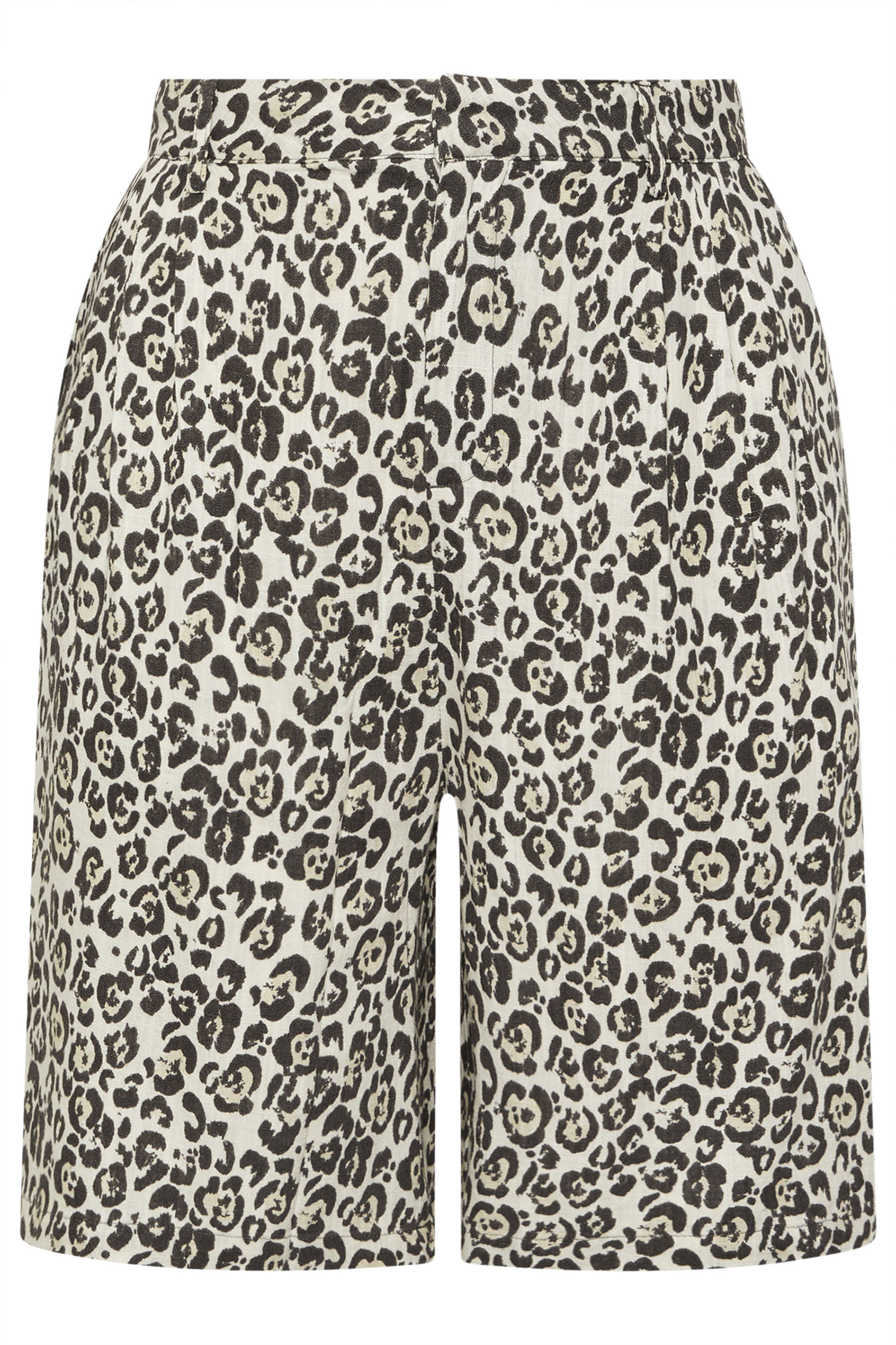 YOURS Plus Size Brown Leopard Print Linen Bermuda Shorts | Yours Clothing 6