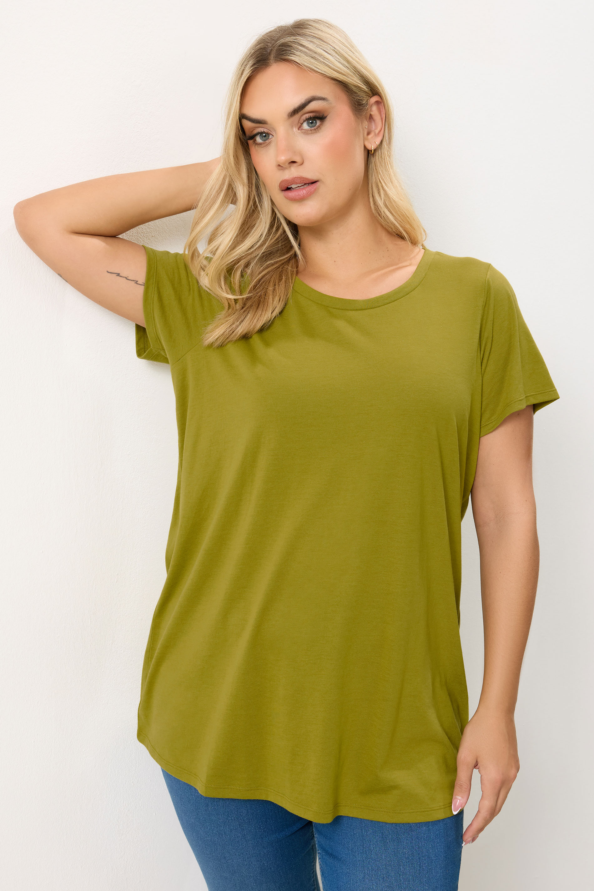 YOURS Plus Size Chartreuse Green Core T-Shirt | Yours Clothing 3
