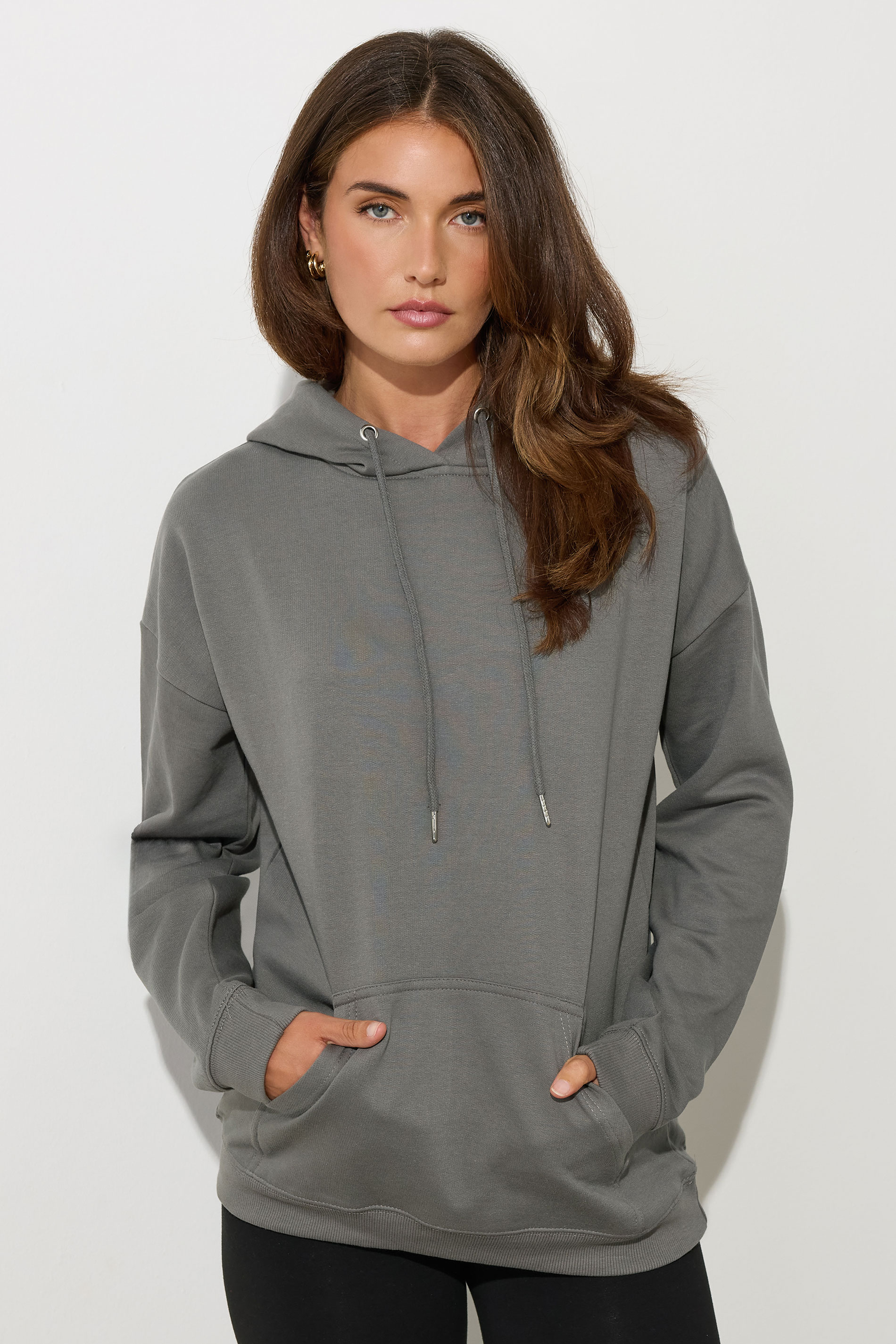LTS Tall Charcoal Grey Drawstring Hoodie | Long Tall Sally 2