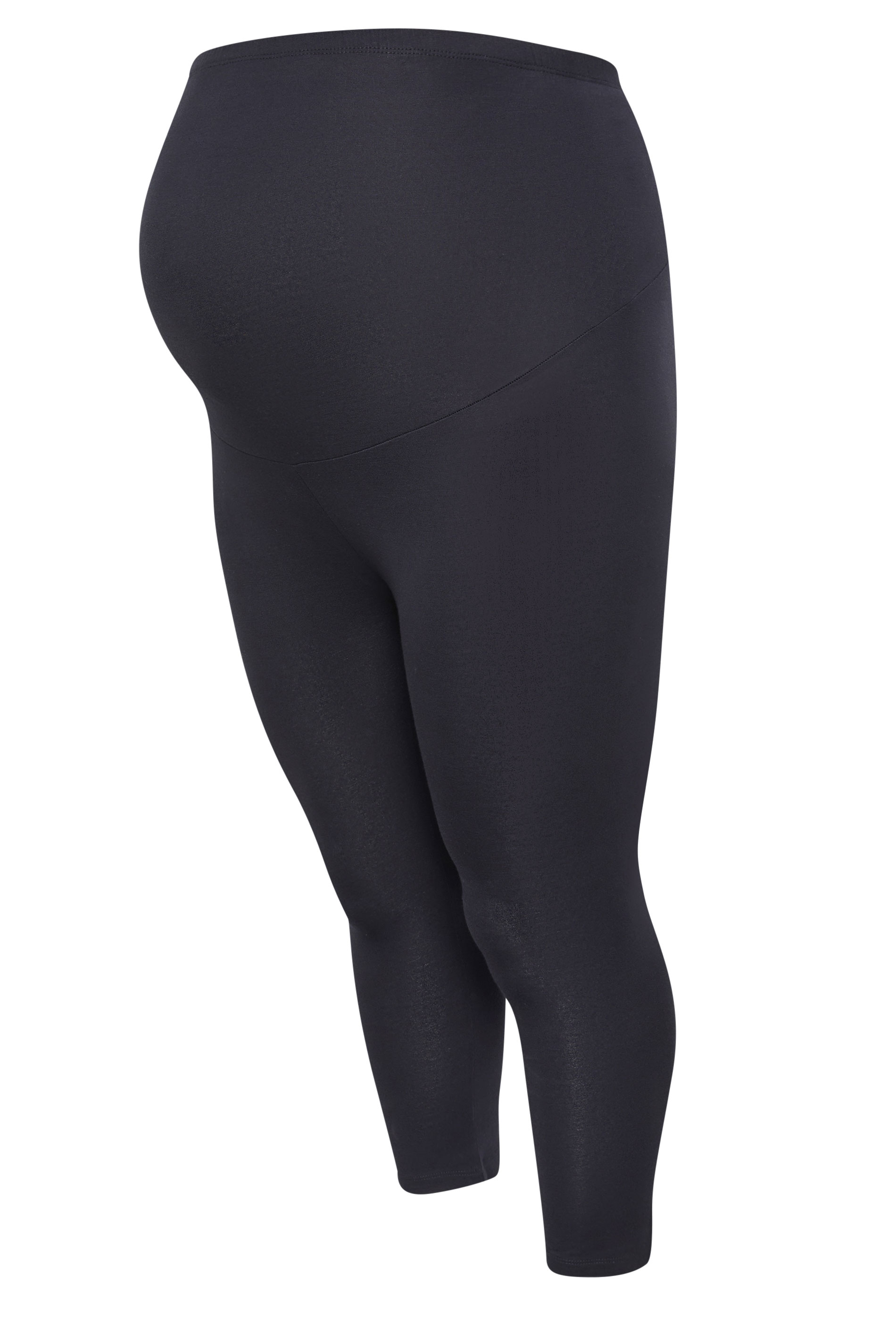 BUMP IT UP MATERNITY Plus Size Navy Blue Stretch Cropped Leggings | Yours Clothing 5