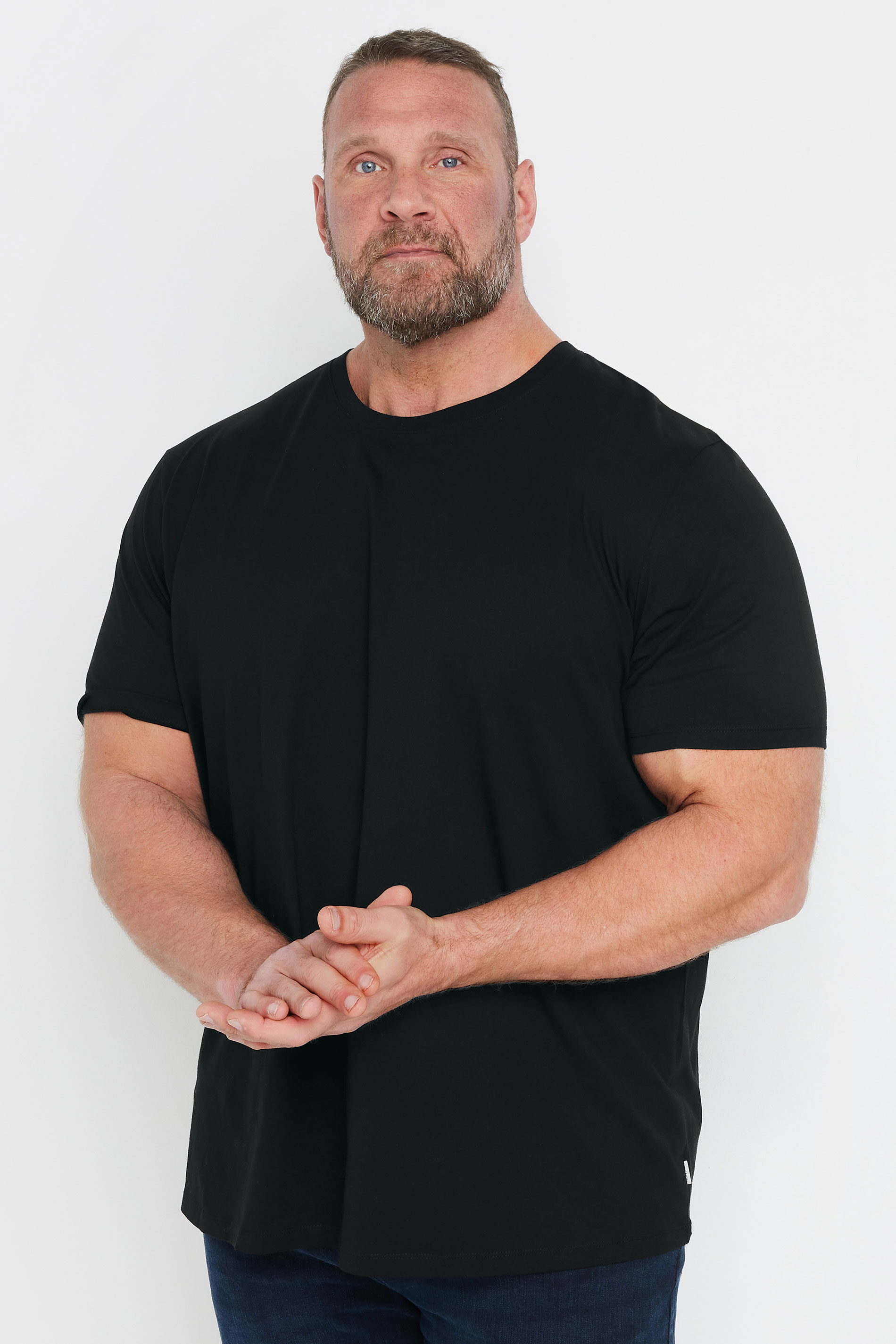 JACK & JONES Big & Tall Black Basic T-Shirt | BadRhino 3