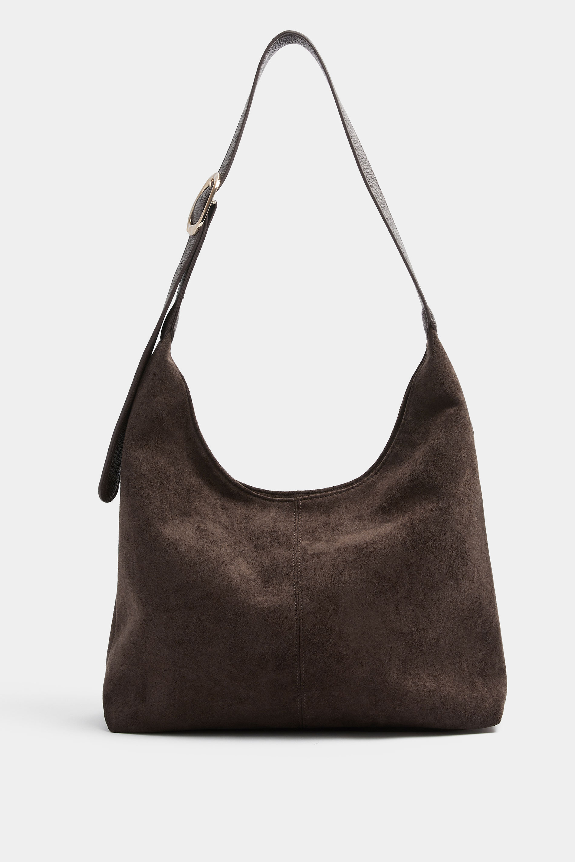 Chocolate Brown Brown Faux Suede Shoulder Bag | Yours Clothing 3