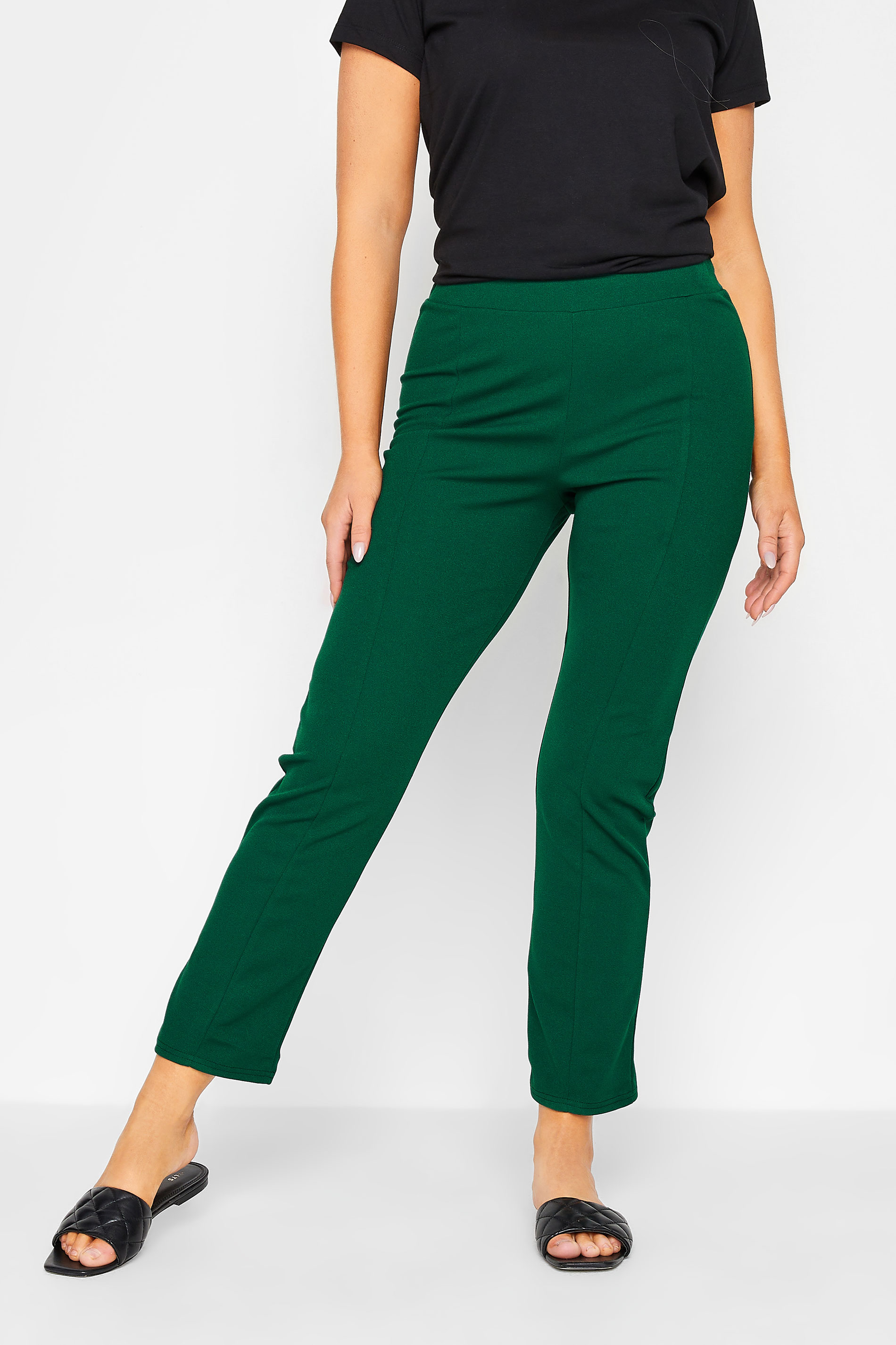 M&Co Green Stretch Tapered Trousers | M&Co 1