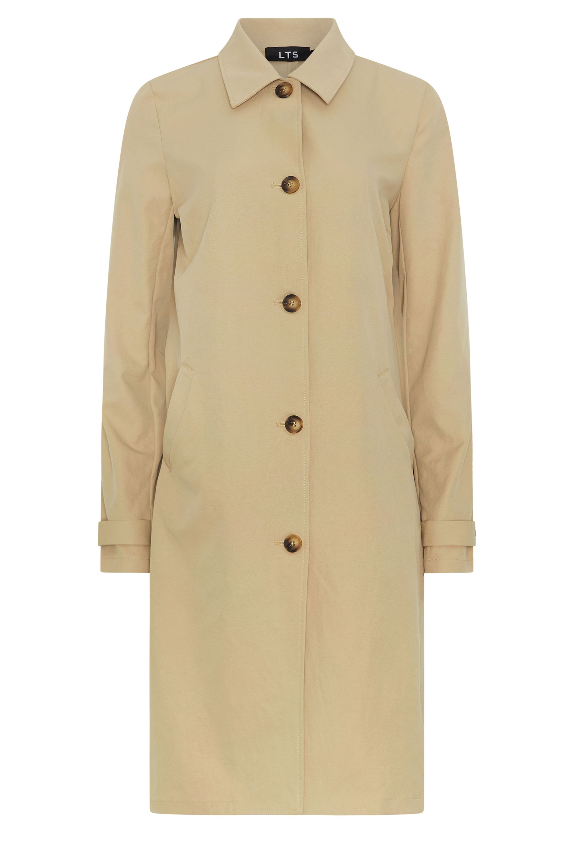 LTS Tall Women's Stone Brown Button Car Coat | Long Tall Sally 5